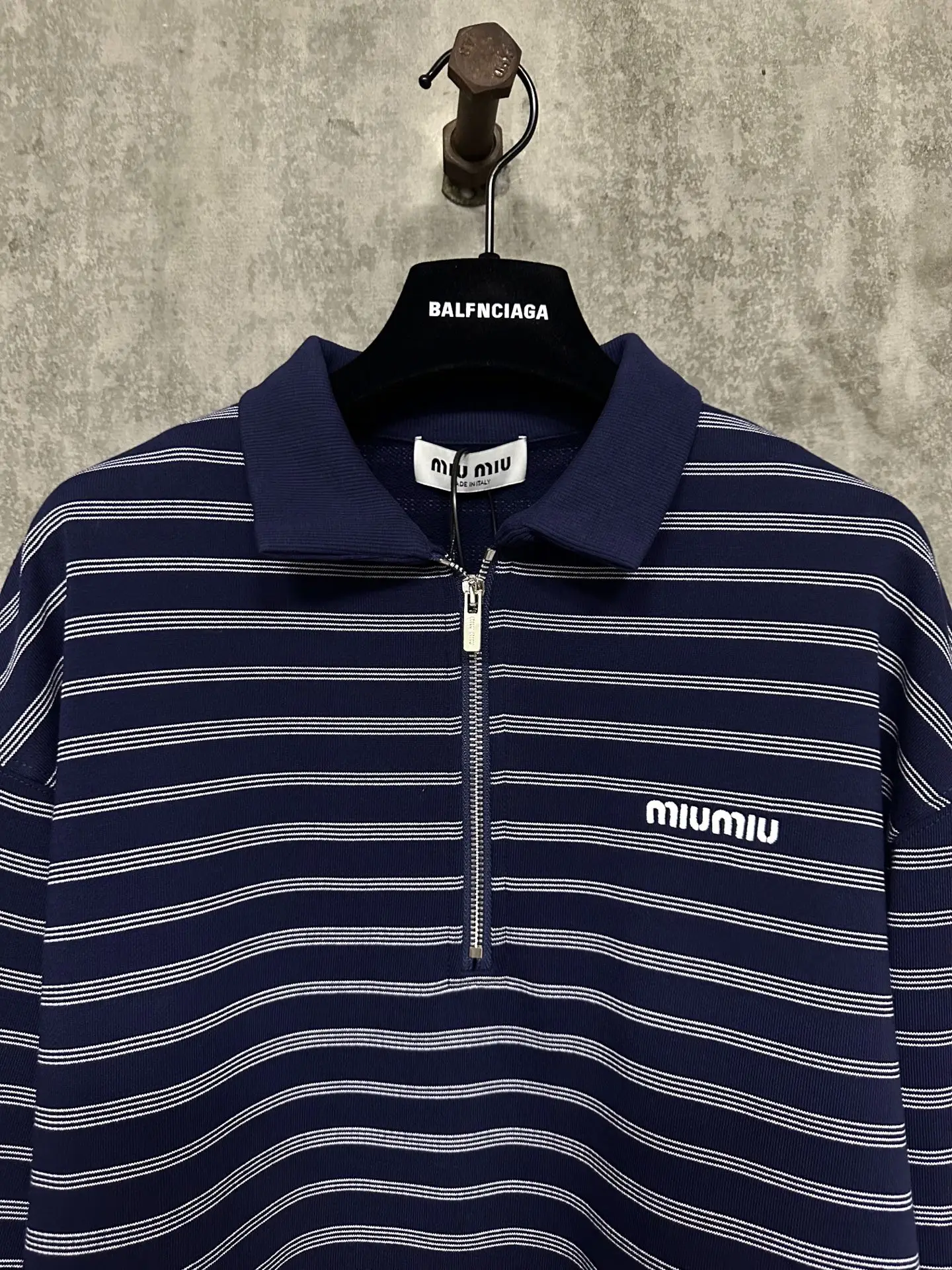 Striped Mercerized Cotton Half-Zip Polo Shirt D33015724 — view 3