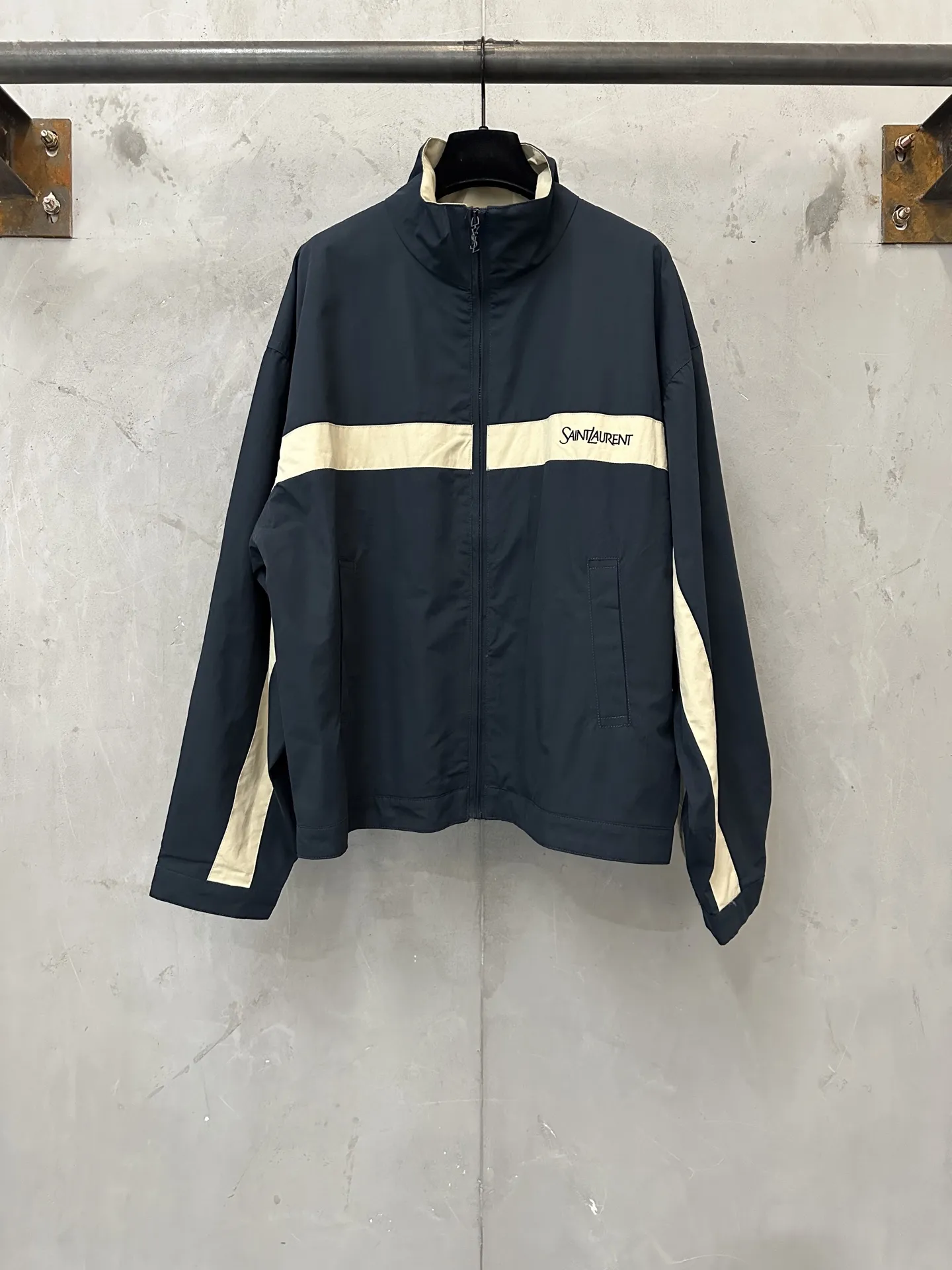 Embroidered Cotton Canvas Zip-Up Jacket D33021800