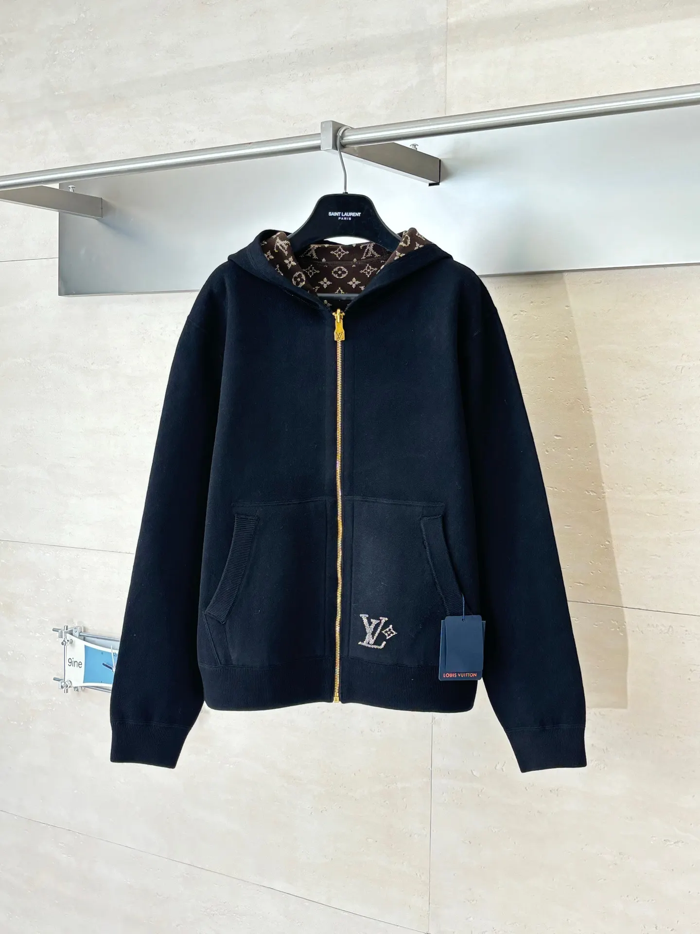 Reversible Monogram Jacquard Wool-Blend Zip-Up Hoodie D33516431