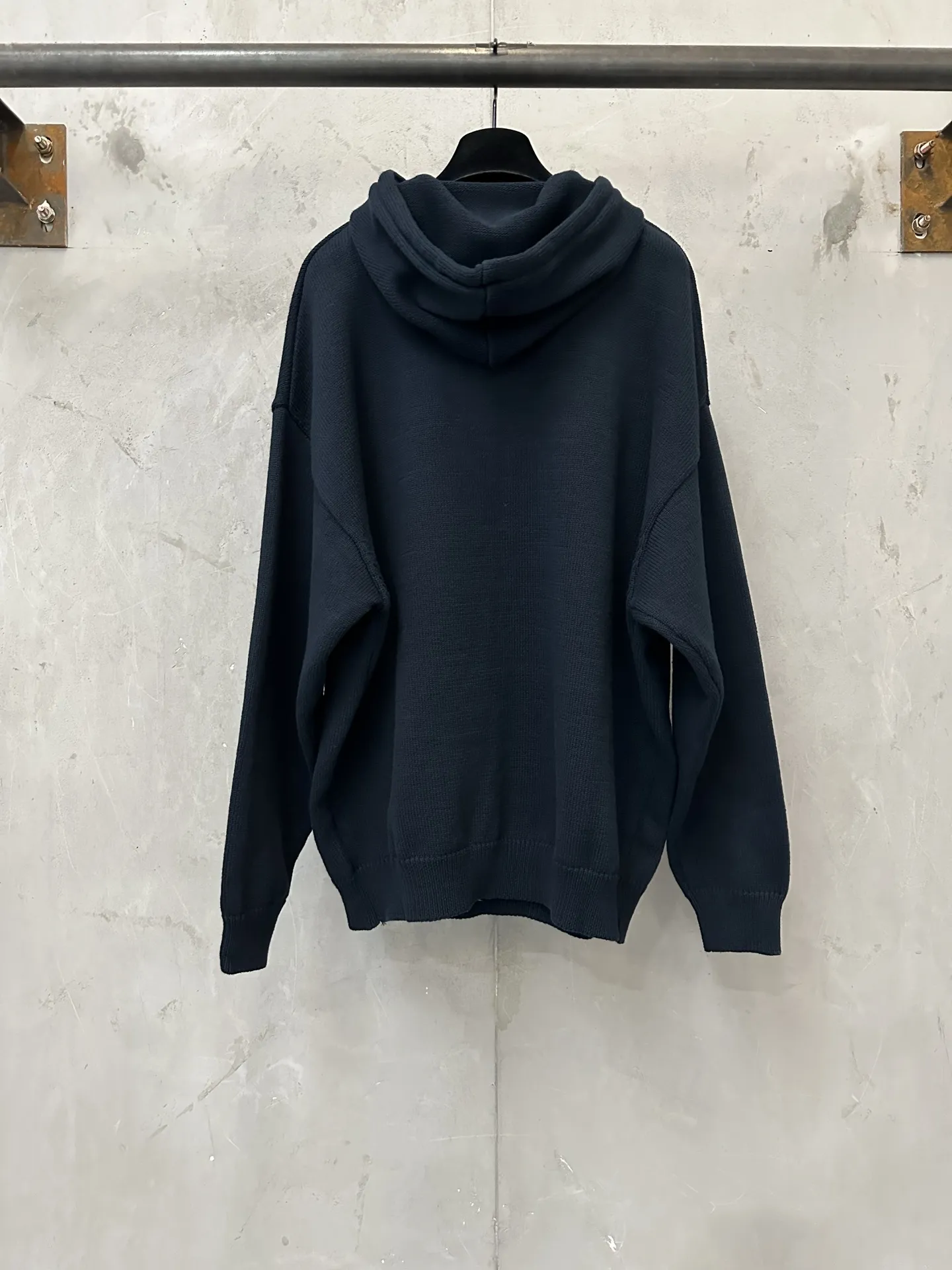 Logo-Embroidered Wool-Blend Knit Hoodie D33523574 — view 2
