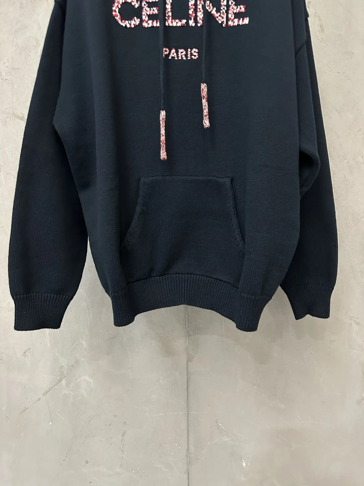 Logo-Embroidered Wool-Blend Knit Hoodie D33523574 — view 4