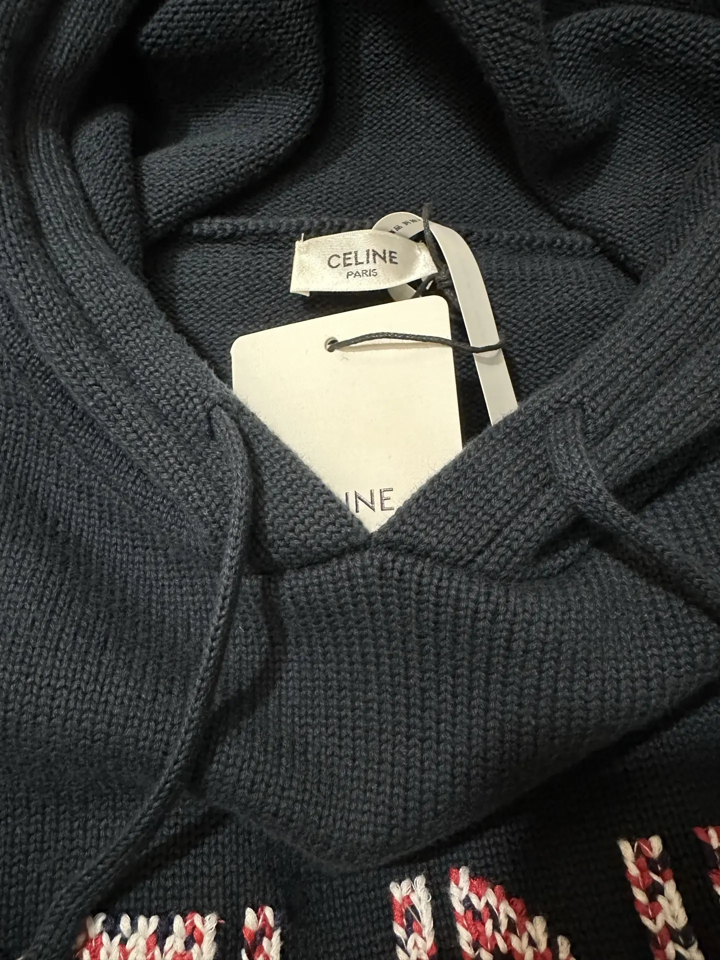 Logo-Embroidered Wool-Blend Knit Hoodie D33523574 — view 6