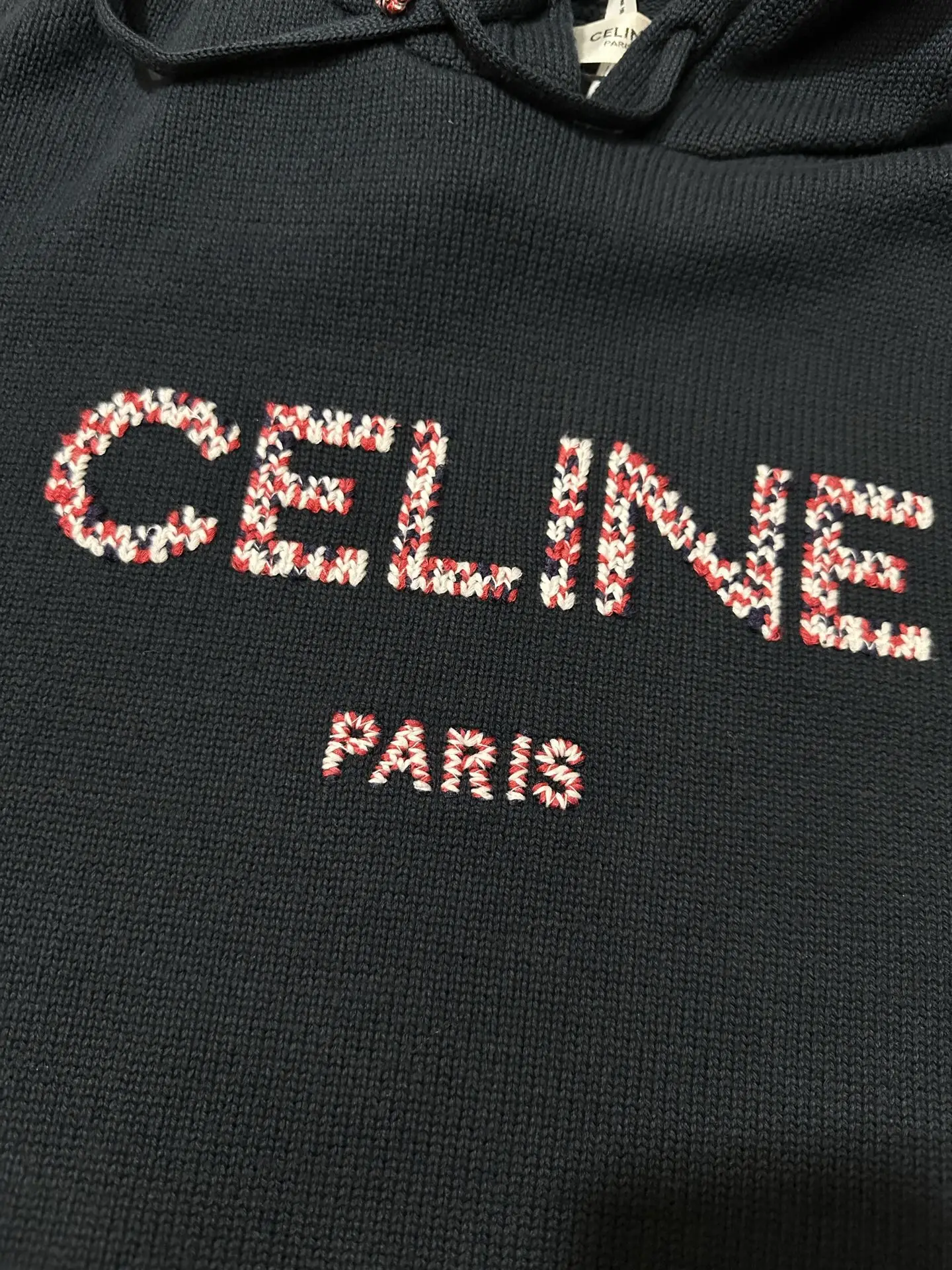 Logo-Embroidered Wool-Blend Knit Hoodie D33523574 — view 8