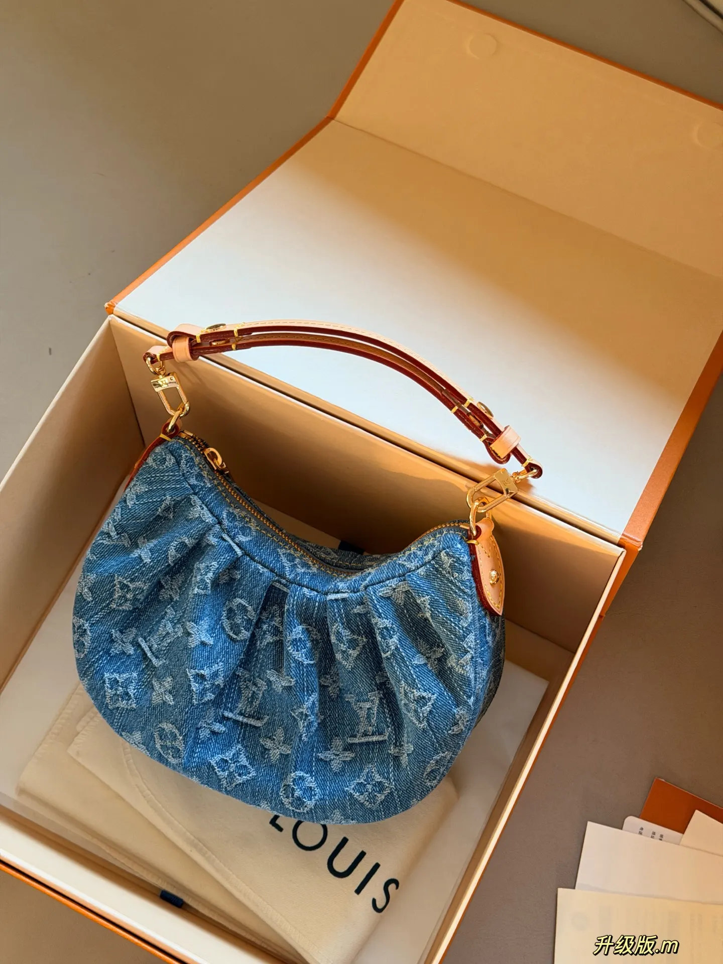 Denim Monogram Croissant Shoulder Bag D34018272 — view 2