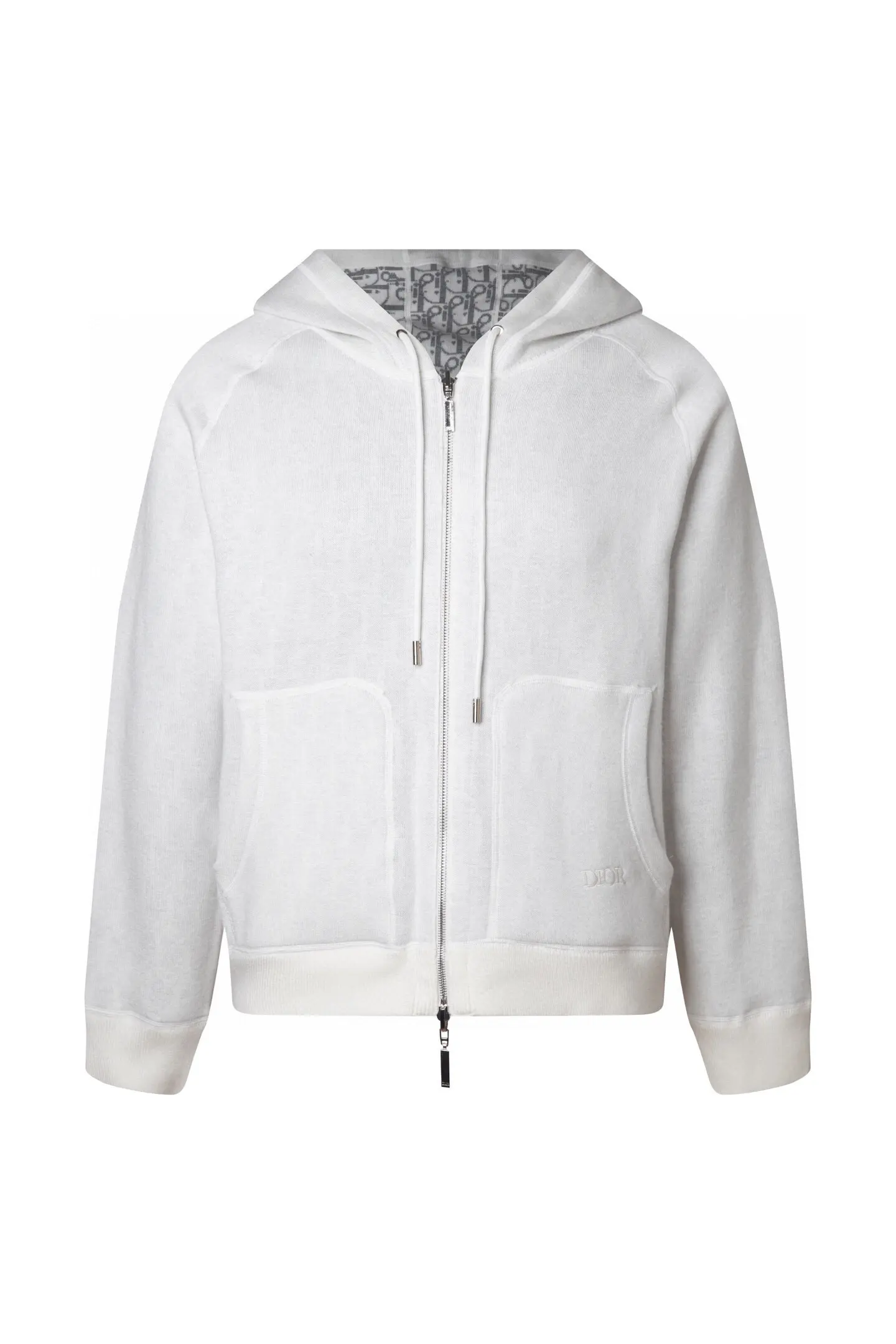 Reversible Oblique Cashmere-Blend Zip-Up Hoodie D34016472