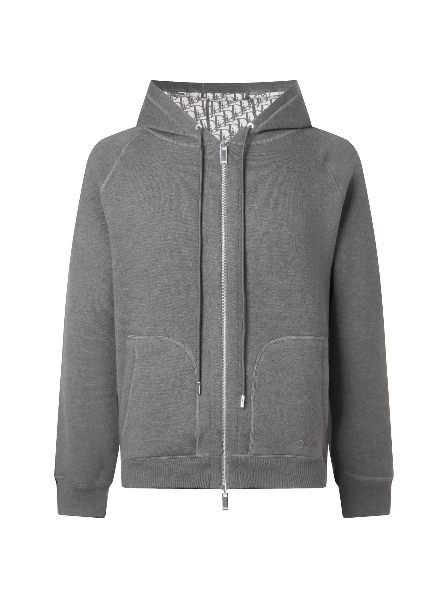 Reversible Oblique Cashmere-Blend Zip Hoodie D34016466
