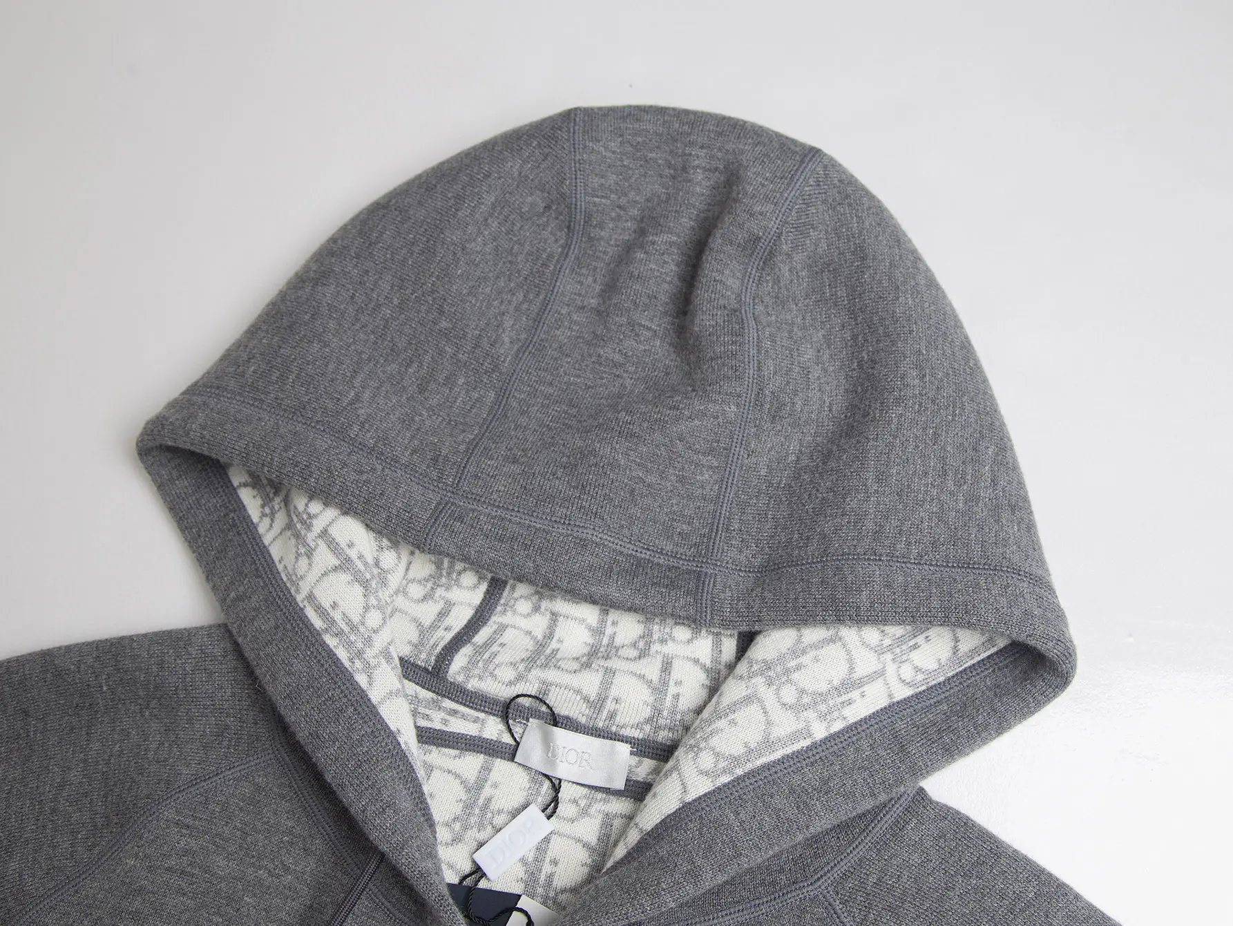 Reversible Oblique Cashmere-Blend Zip Hoodie D34016466 — view 5