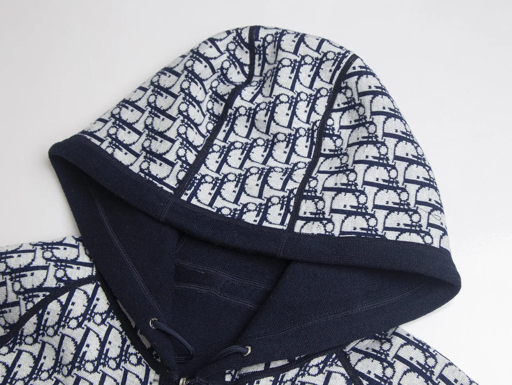 Reversible Oblique Cashmere-Blend Zip-Up Hoodie D34016463 — view 5