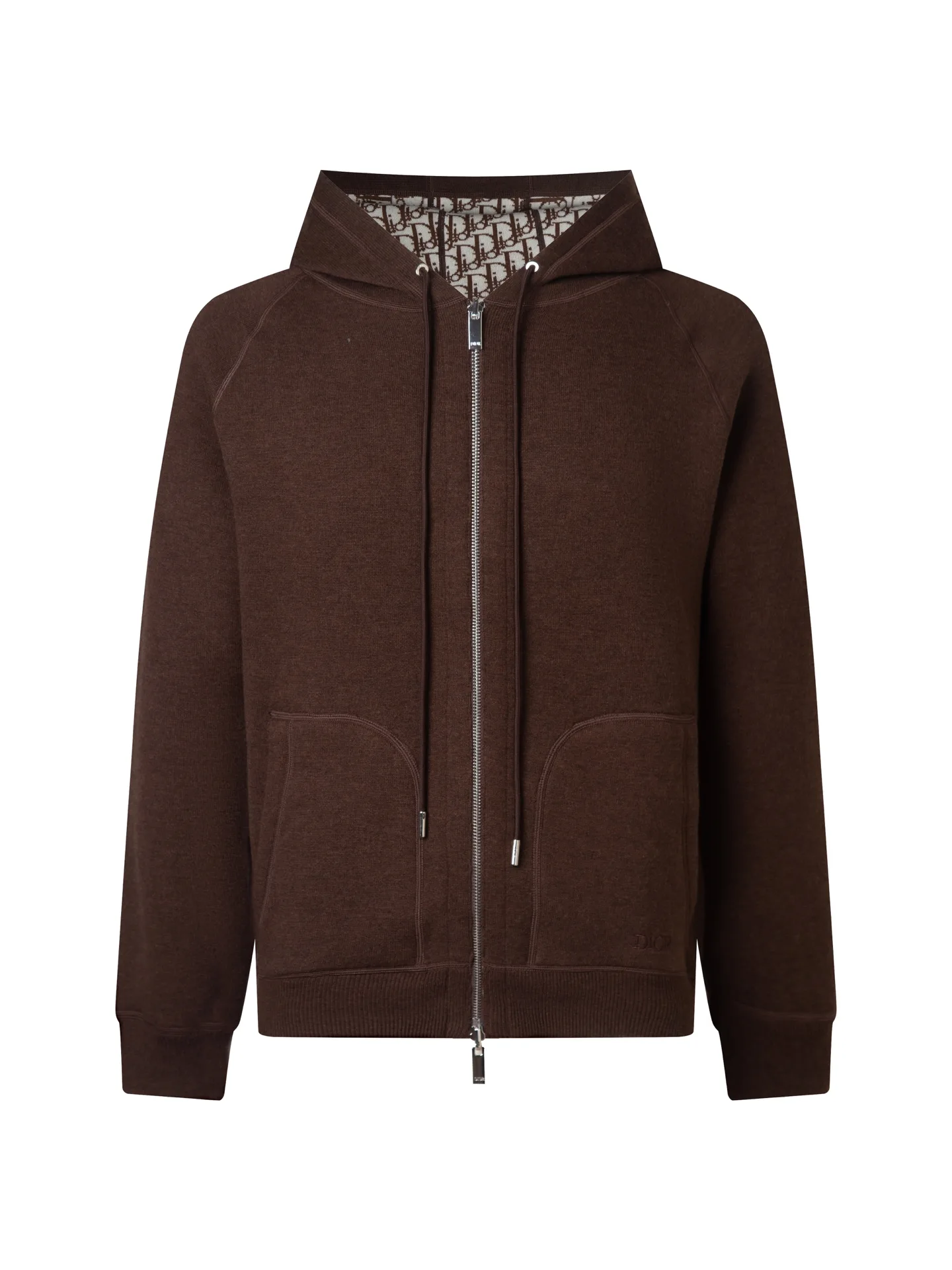 Reversible Oblique Cashmere-Blend Zip-Up Hoodie D34016469