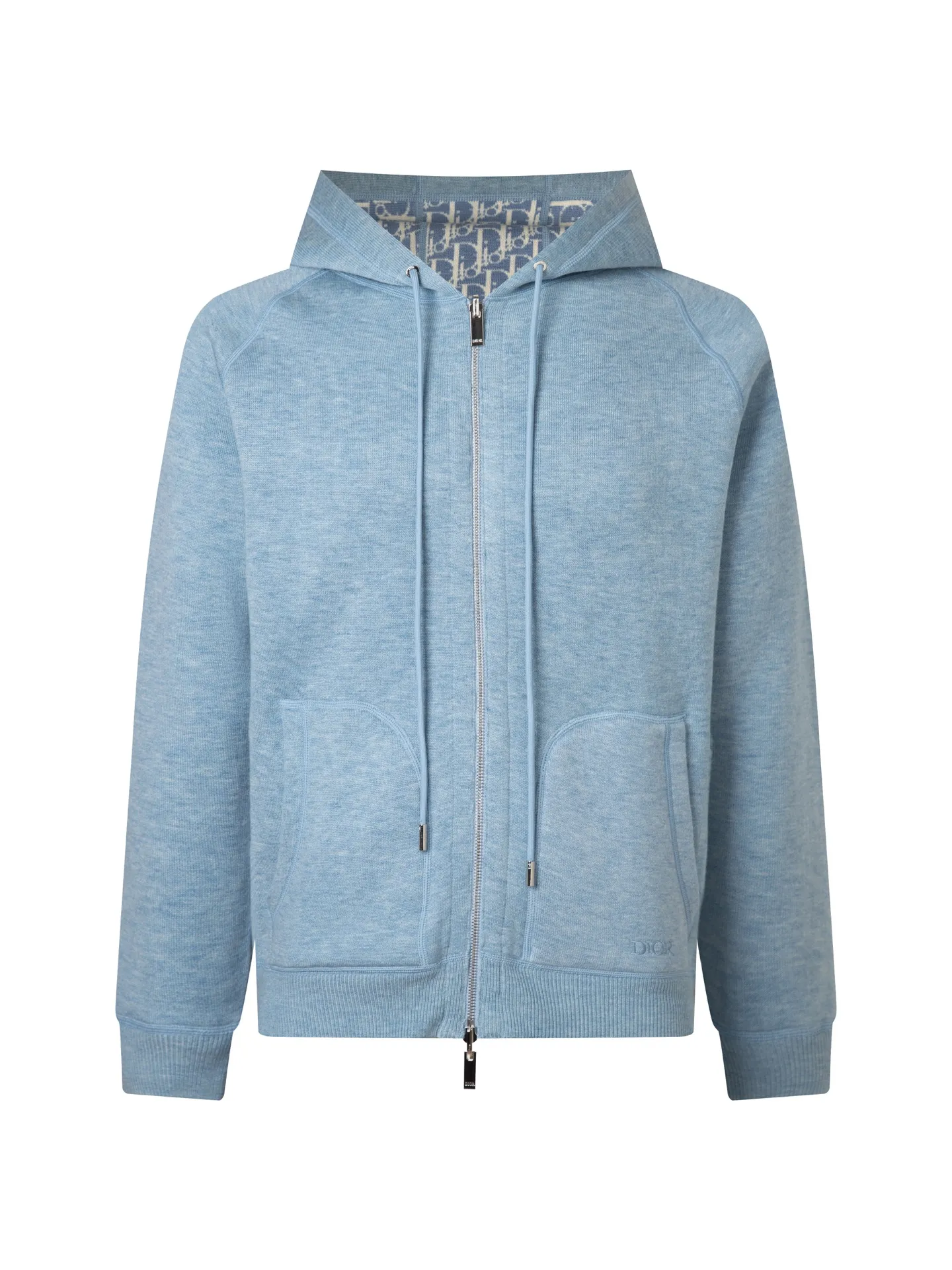Reversible Oblique Cashmere-Blend Zip-Up Hoodie D34016468