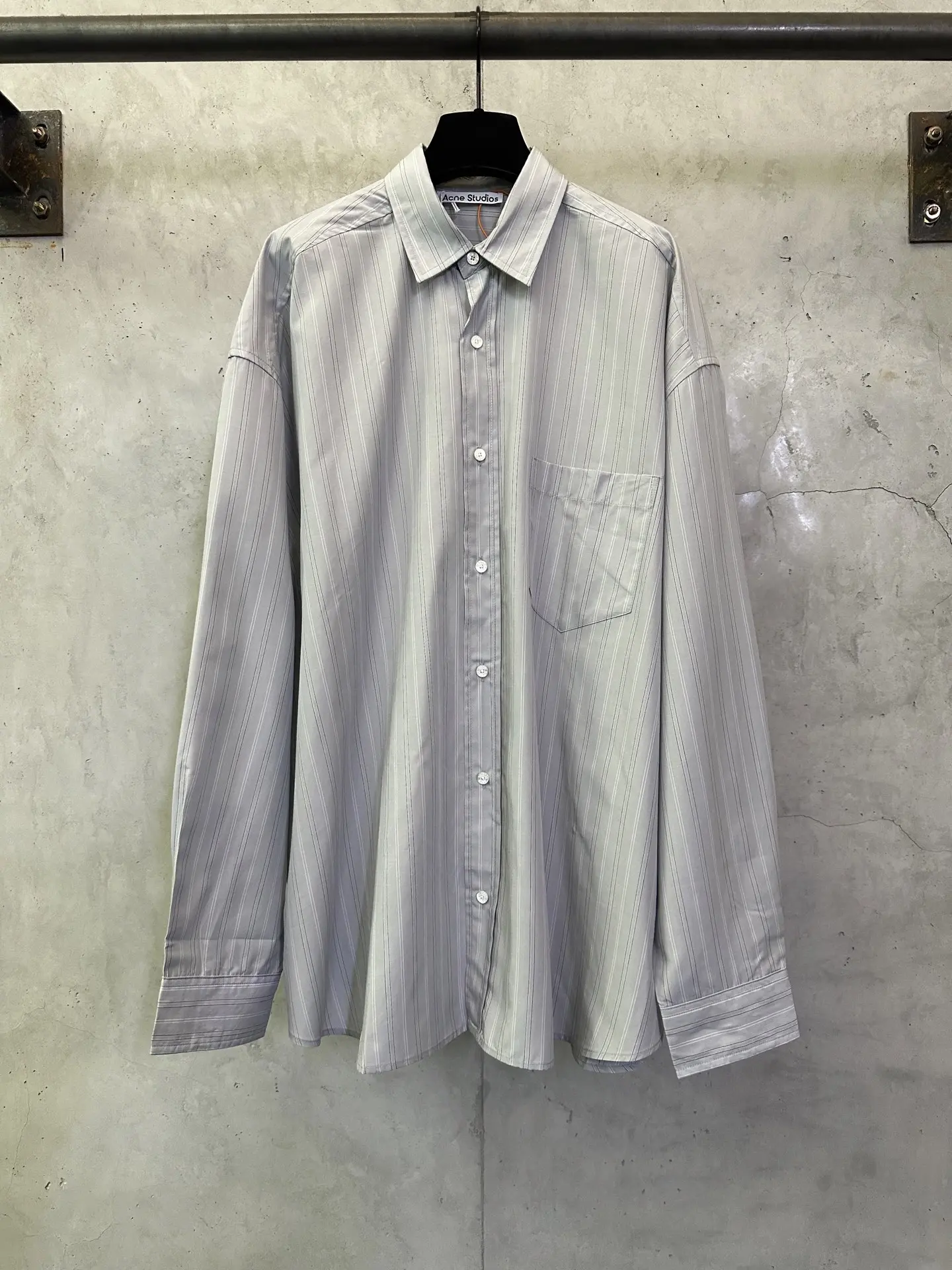 Oversized Striped Cotton-Poplin Shirt D34012856