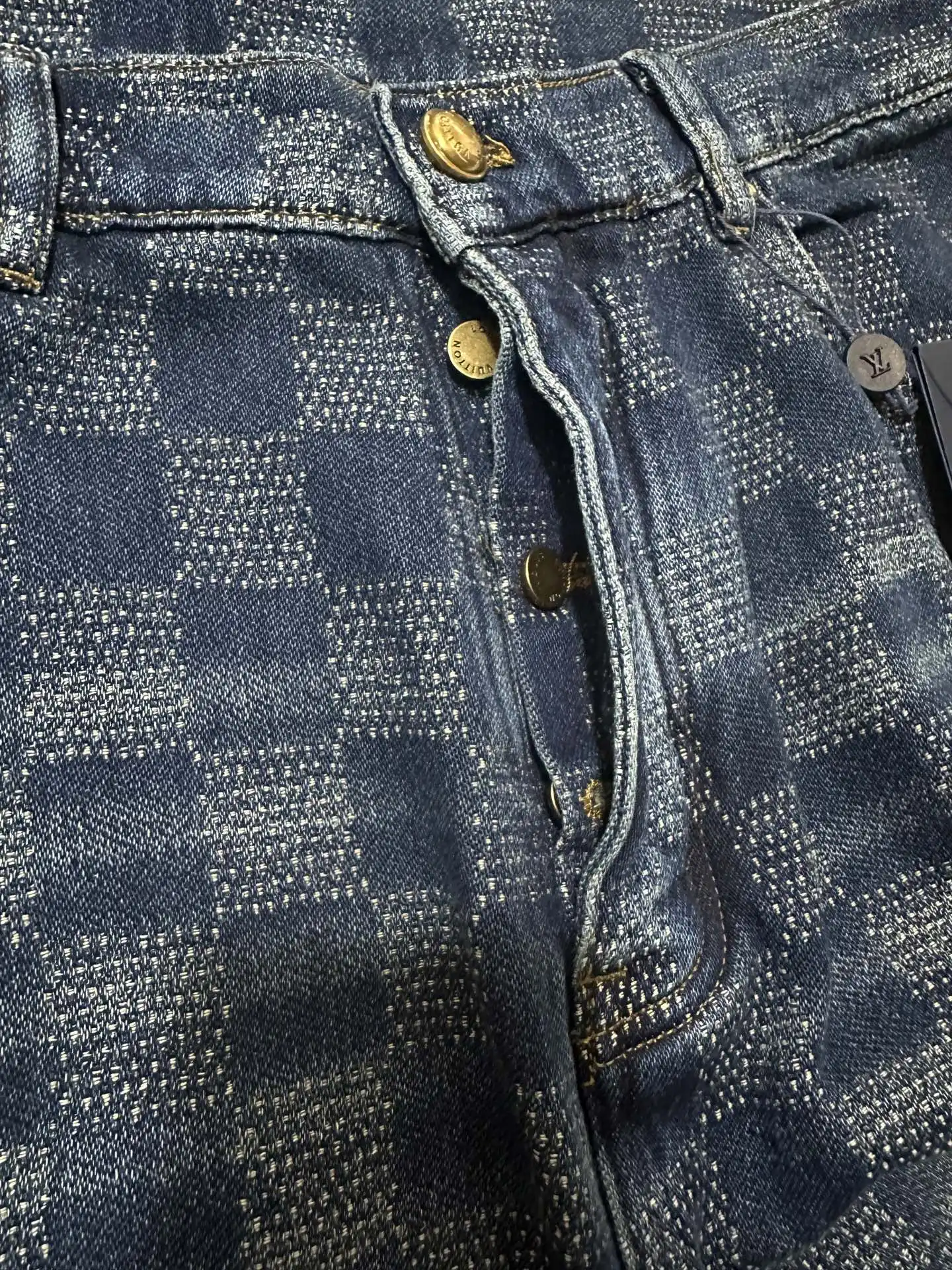 Damier Pattern Straight-Leg Skate Jeans D34011892 — view 7