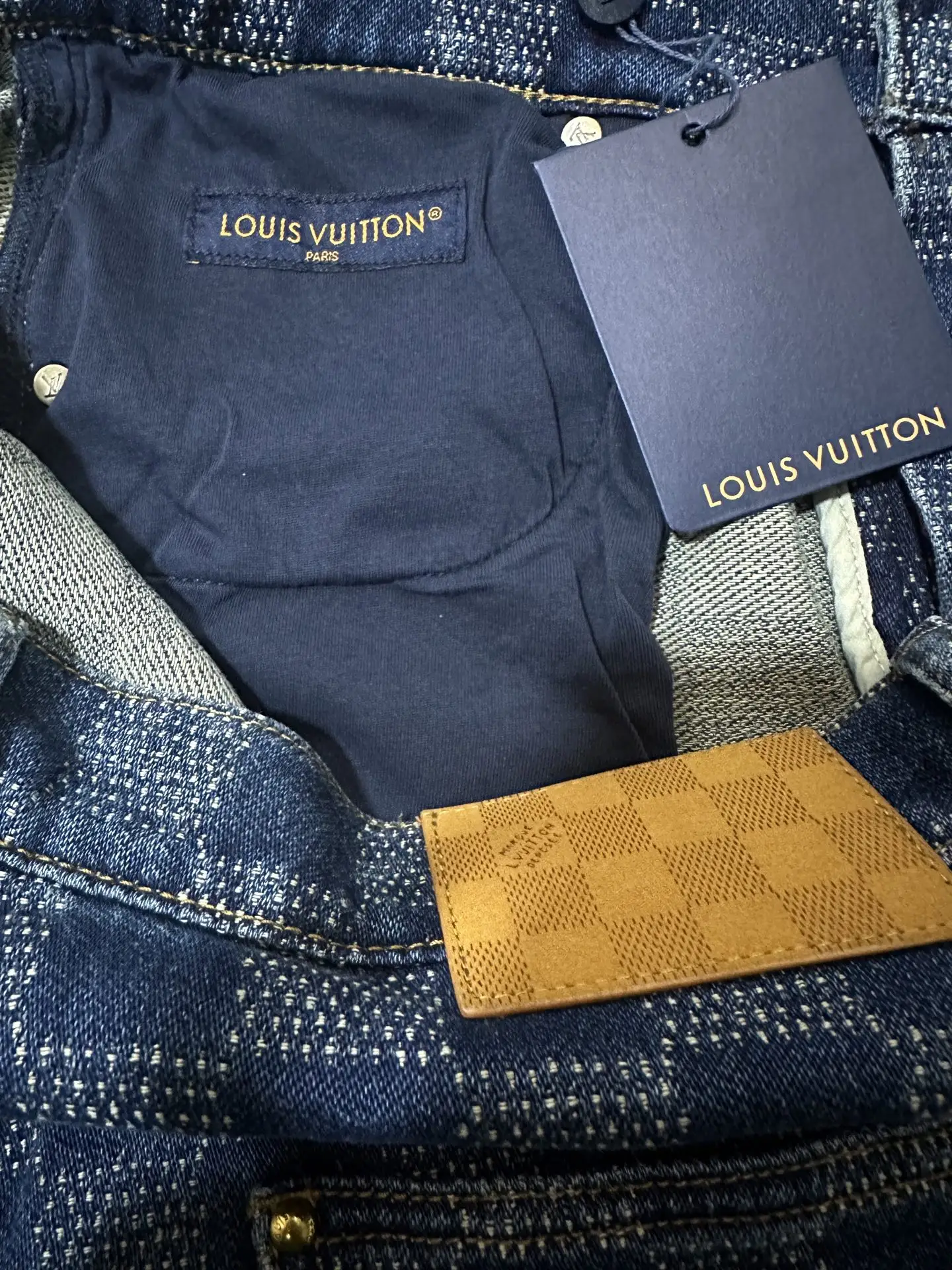 Damier Pattern Straight-Leg Skate Jeans D34011892 — view 8
