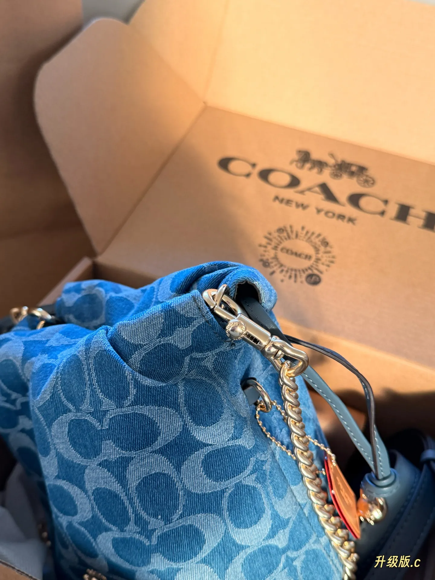 Monogram Denim Bucket Bag D34517905 — view 6
