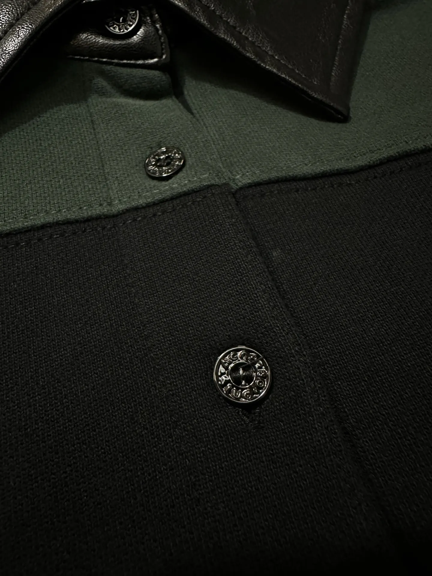 Striped Polo-Collar Sweatshirt with Leather Trim D35021802 — view 7
