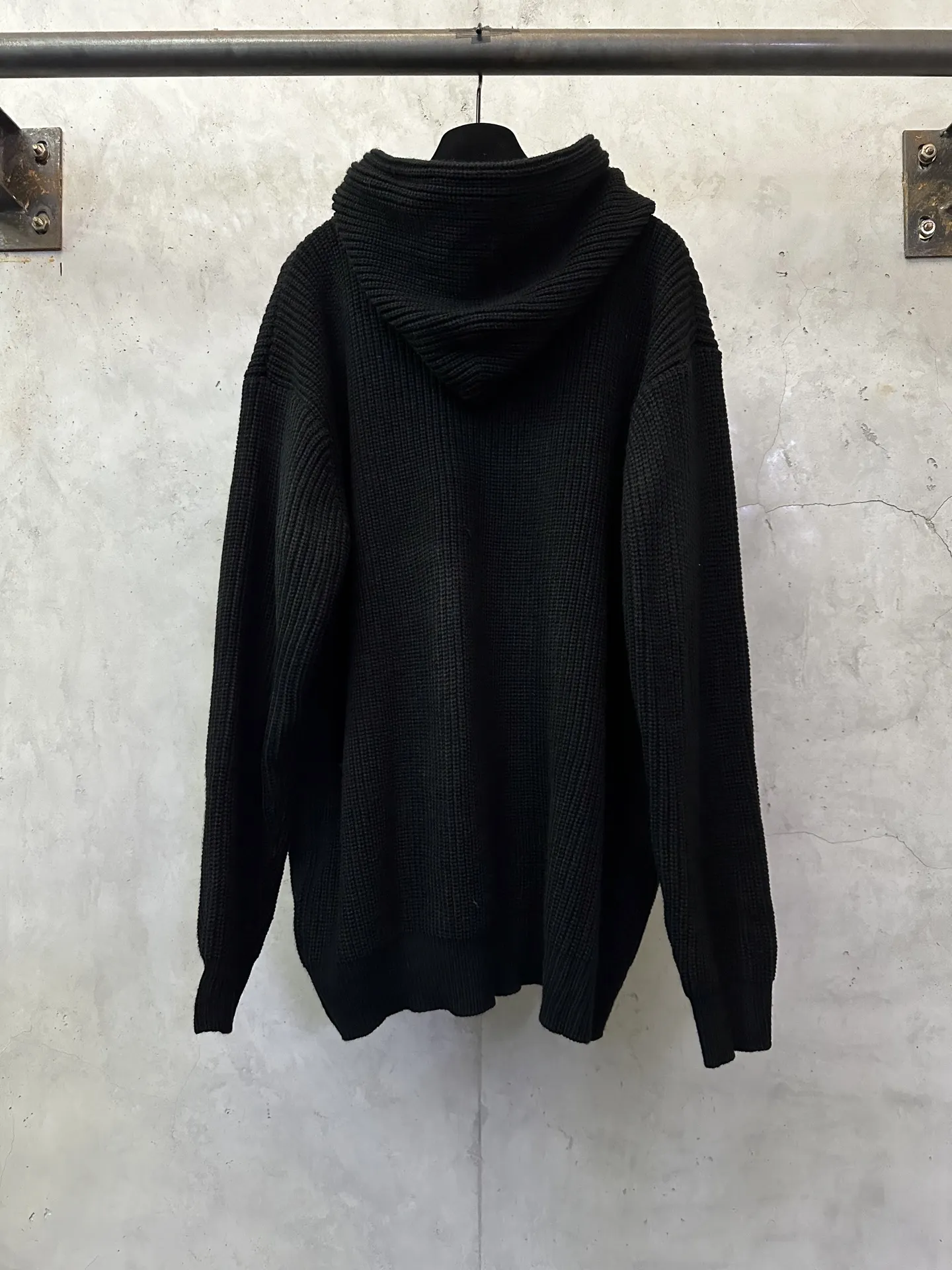 Triomphe Logo Ribbed Knit Zip-Up Hoodie D35023531 — view 2