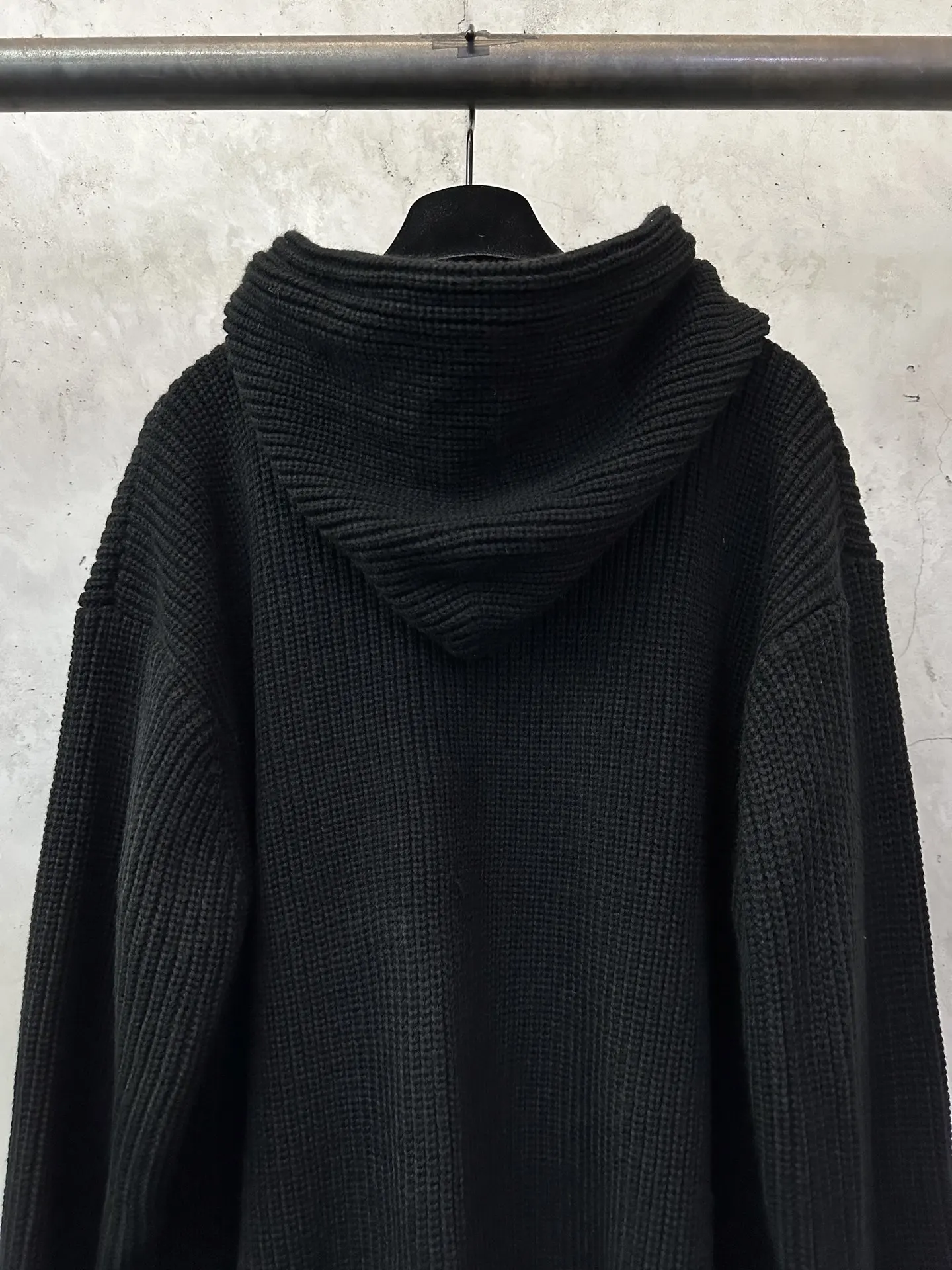 Triomphe Logo Ribbed Knit Zip-Up Hoodie D35023531 — view 5