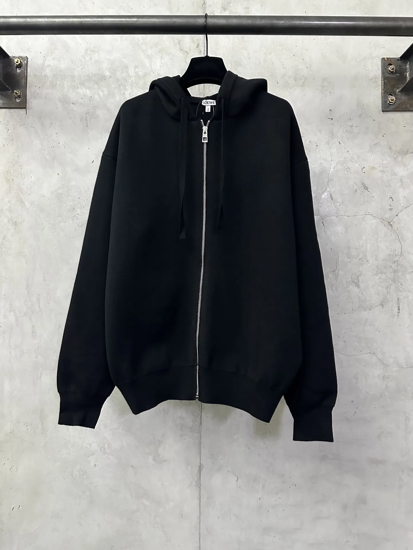 Logo-Embroidered Merino Wool Zip-Up Hoodie D35024386