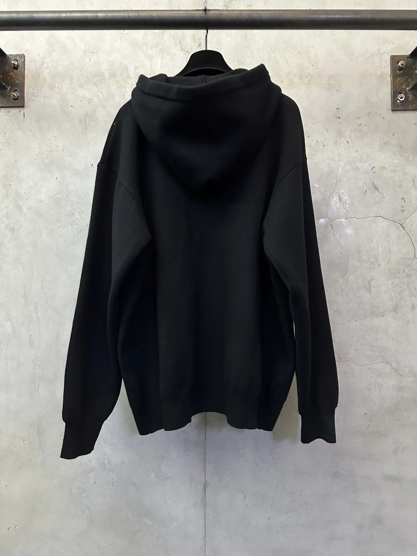 Leather Patch Merino Wool Zip-Up Hoodie D35024437 — view 2