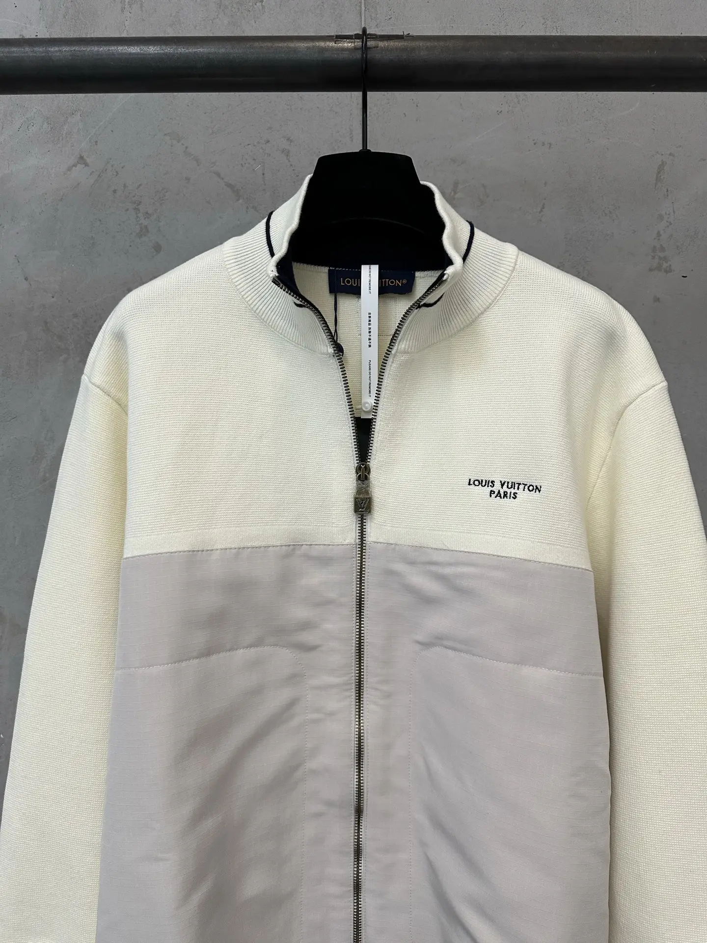 Logo Embroidered Hybrid Knit Zip-Up Cardigan D35024378 — view 5