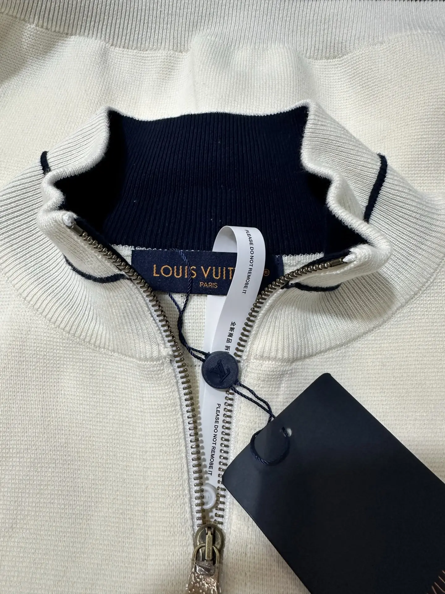 Logo Embroidered Hybrid Knit Zip-Up Cardigan D35024378 — view 6