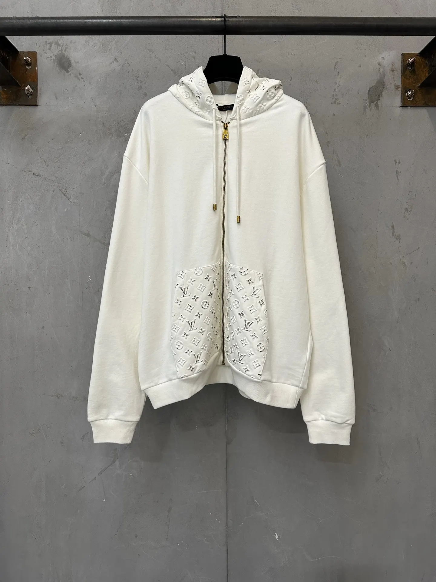 Monogram Embossed Zip-Up Hoodie D35021809