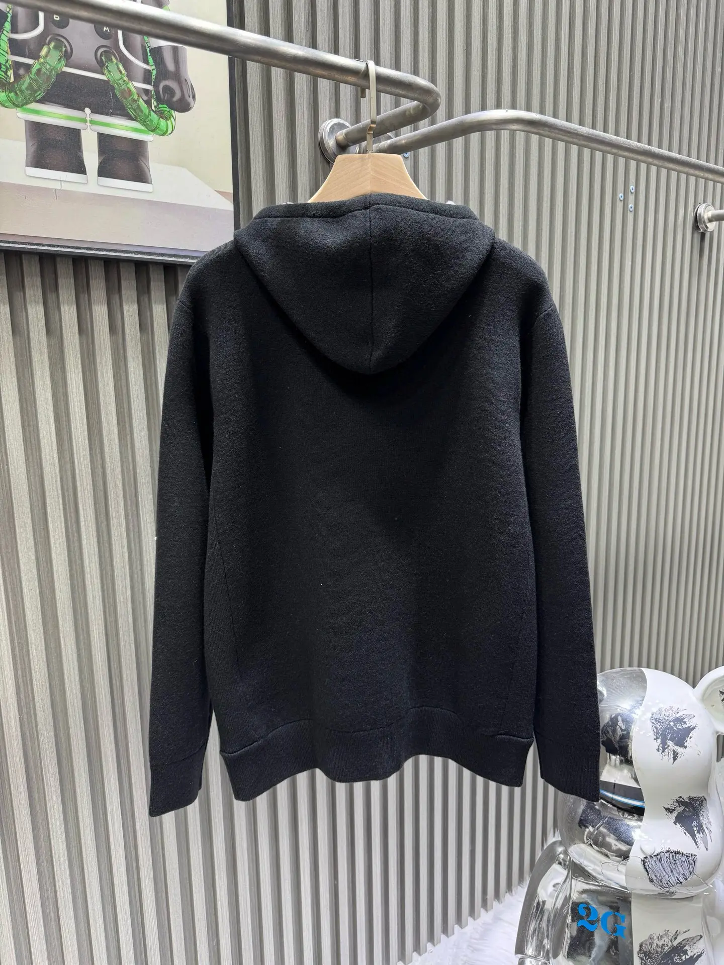 Logo-Jacquard Cashmere-Blend Half-Zip Hoodie D35514547 — view 2