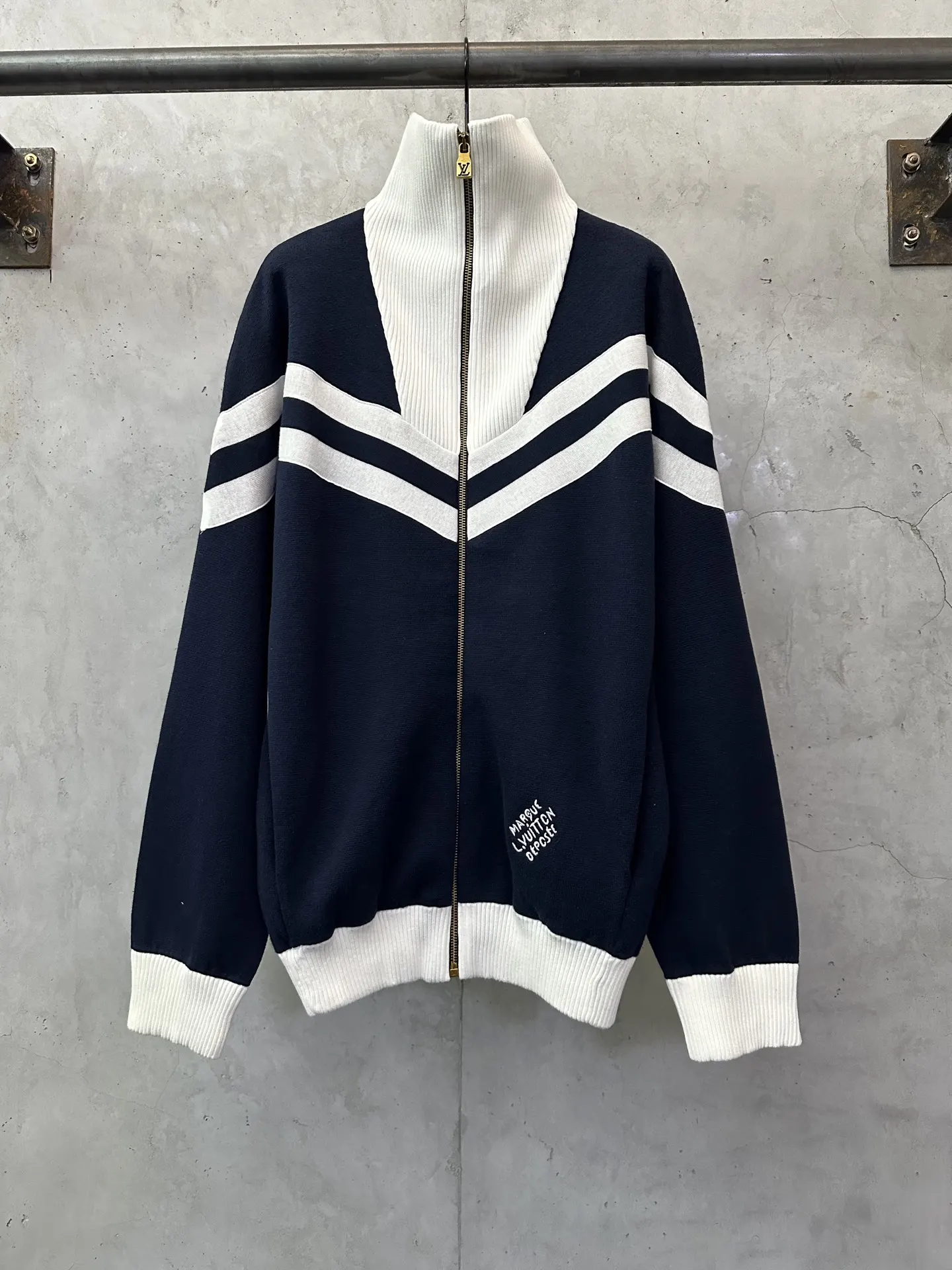 Nautical Knit Zip-Up Bomber Jacket D36025022