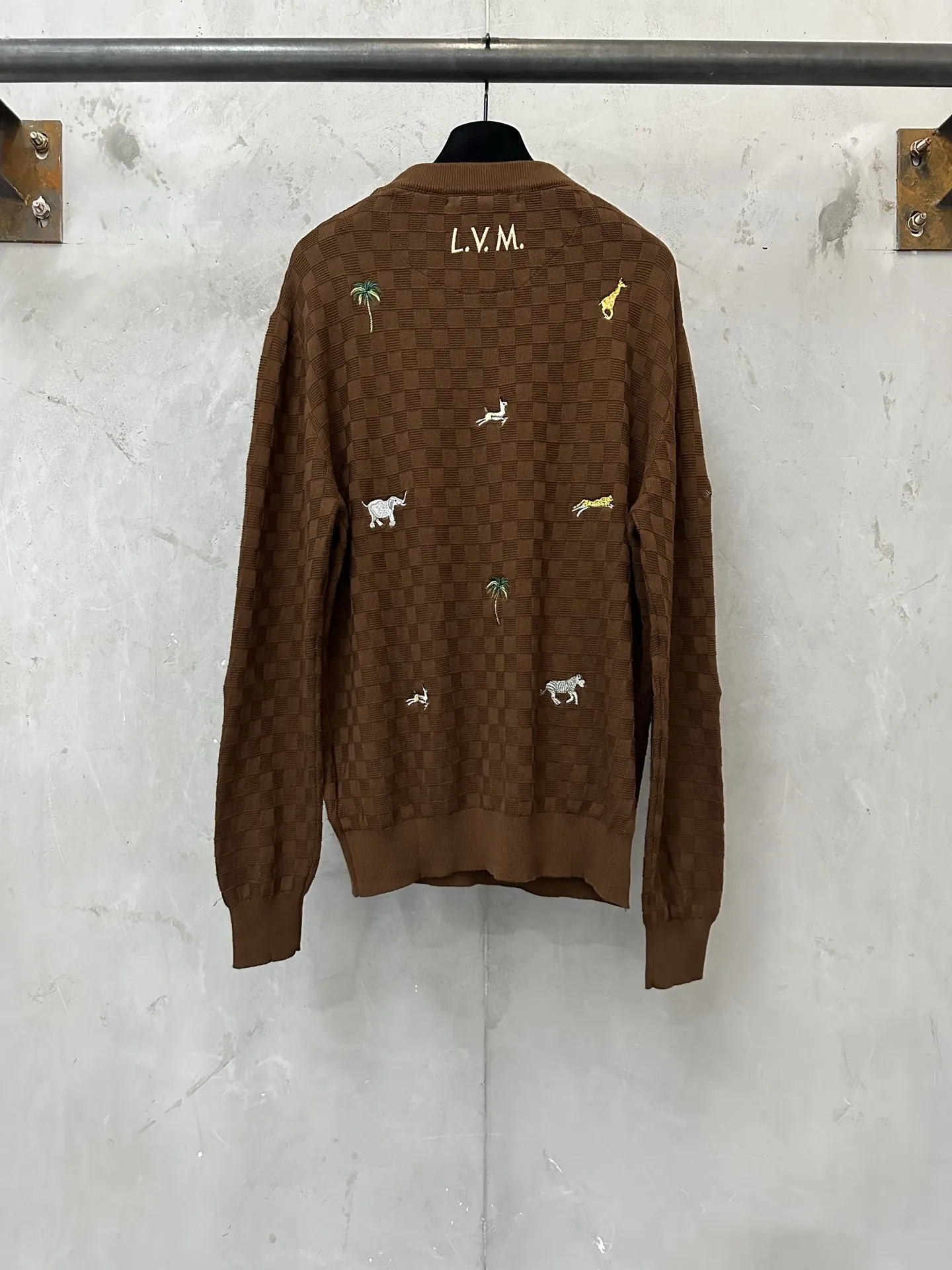 Animal Embroidery Damier Knit Sweater D36023585 — view 2
