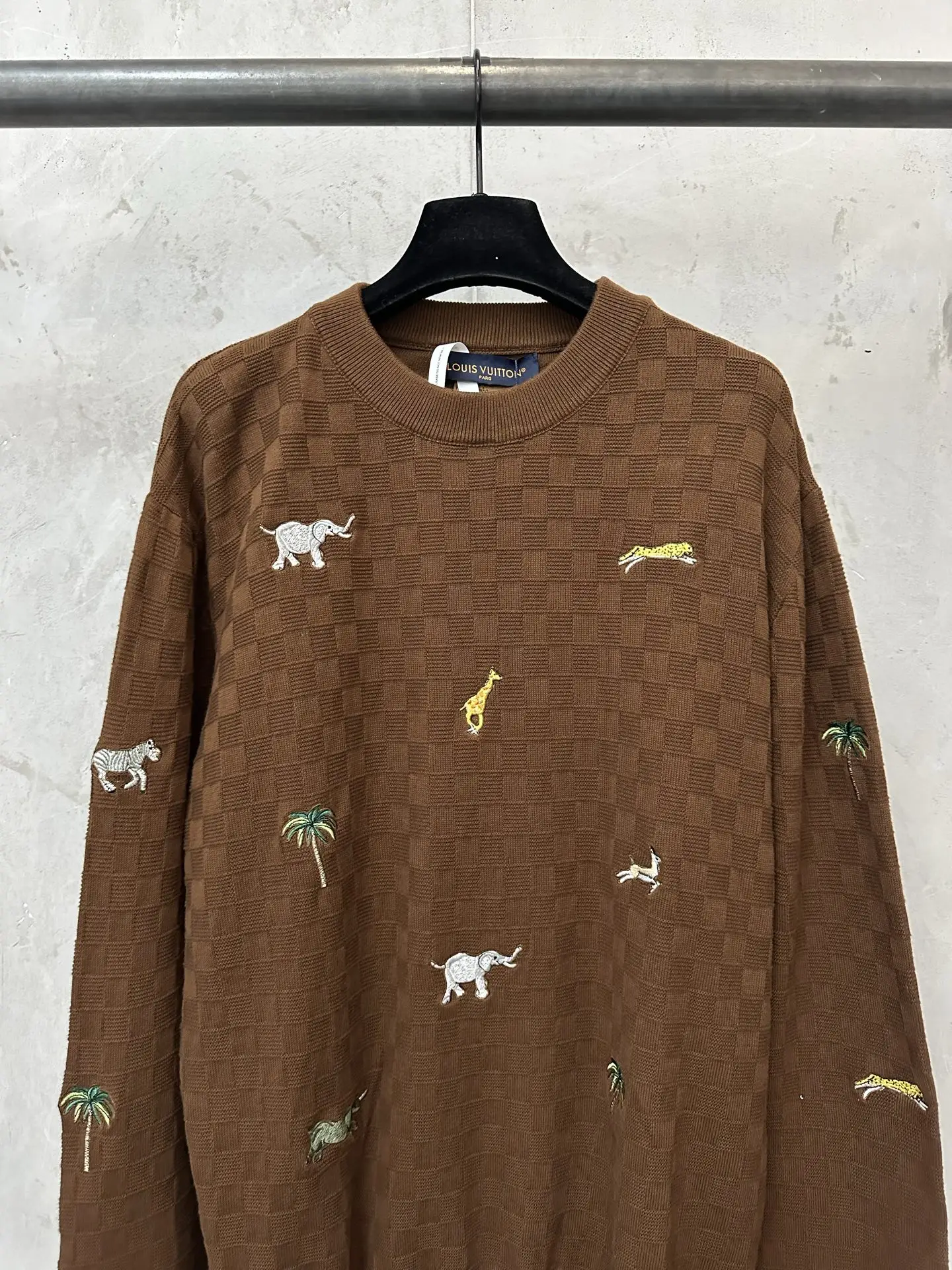 Animal Embroidery Damier Knit Sweater D36023585 — view 3