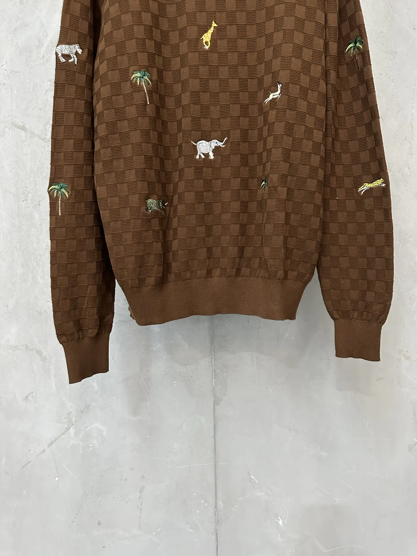 Animal Embroidery Damier Knit Sweater D36023585 — view 4
