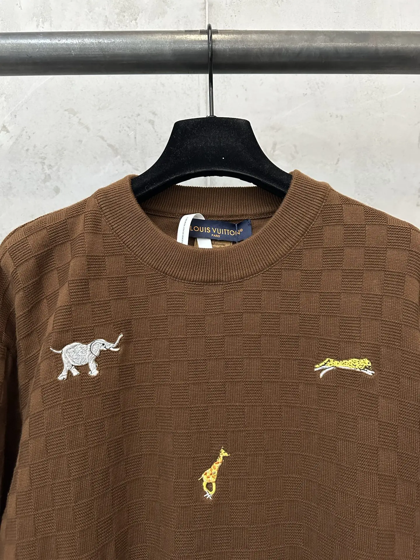 Animal Embroidery Damier Knit Sweater D36023585 — view 5