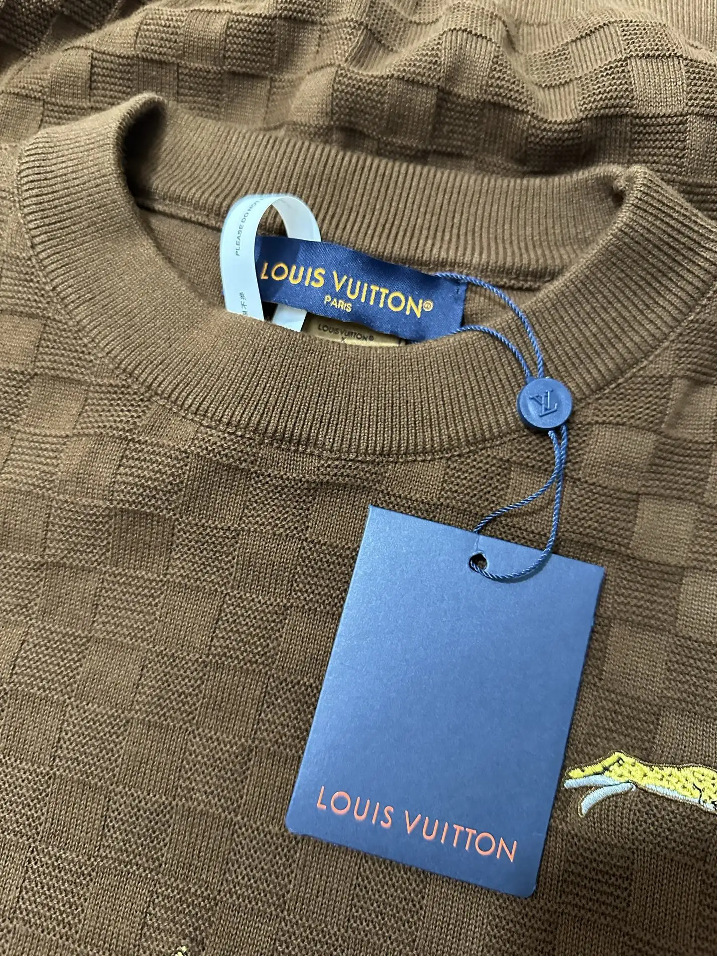 Animal Embroidery Damier Knit Sweater D36023585 — view 6