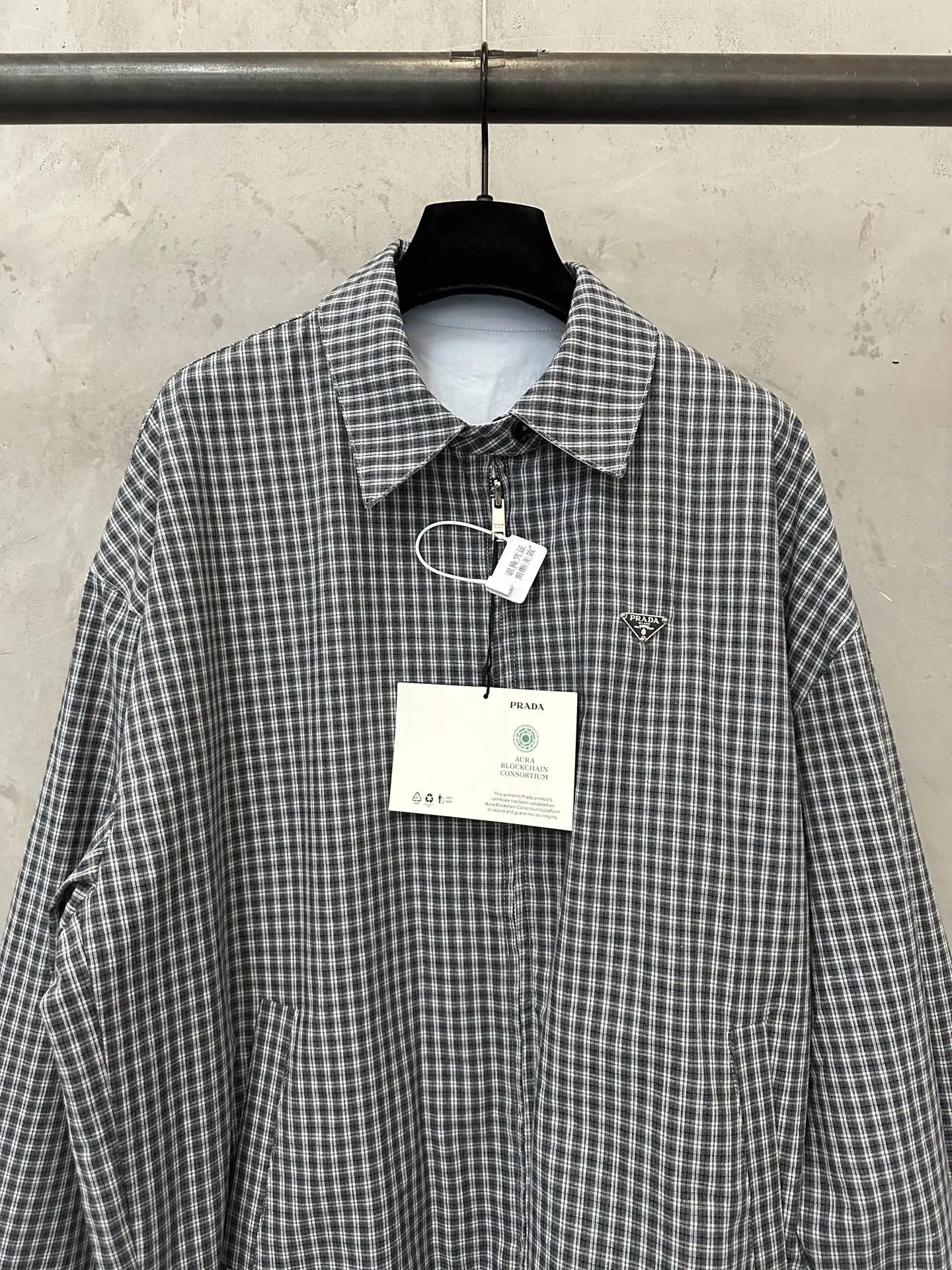 Reversible Plaid Zip-Up Blouson Jacket D36021776 — view 5