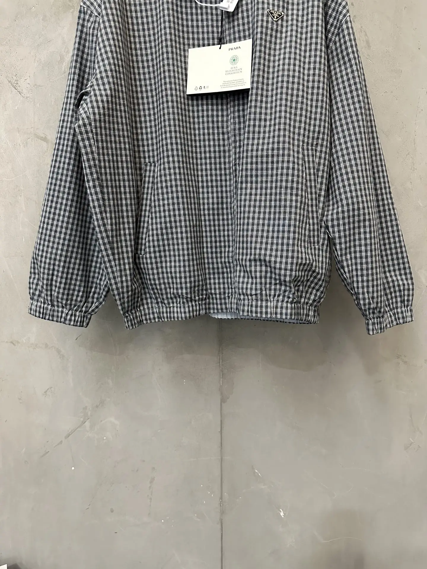 Reversible Plaid Zip-Up Blouson Jacket D36021776 — view 6