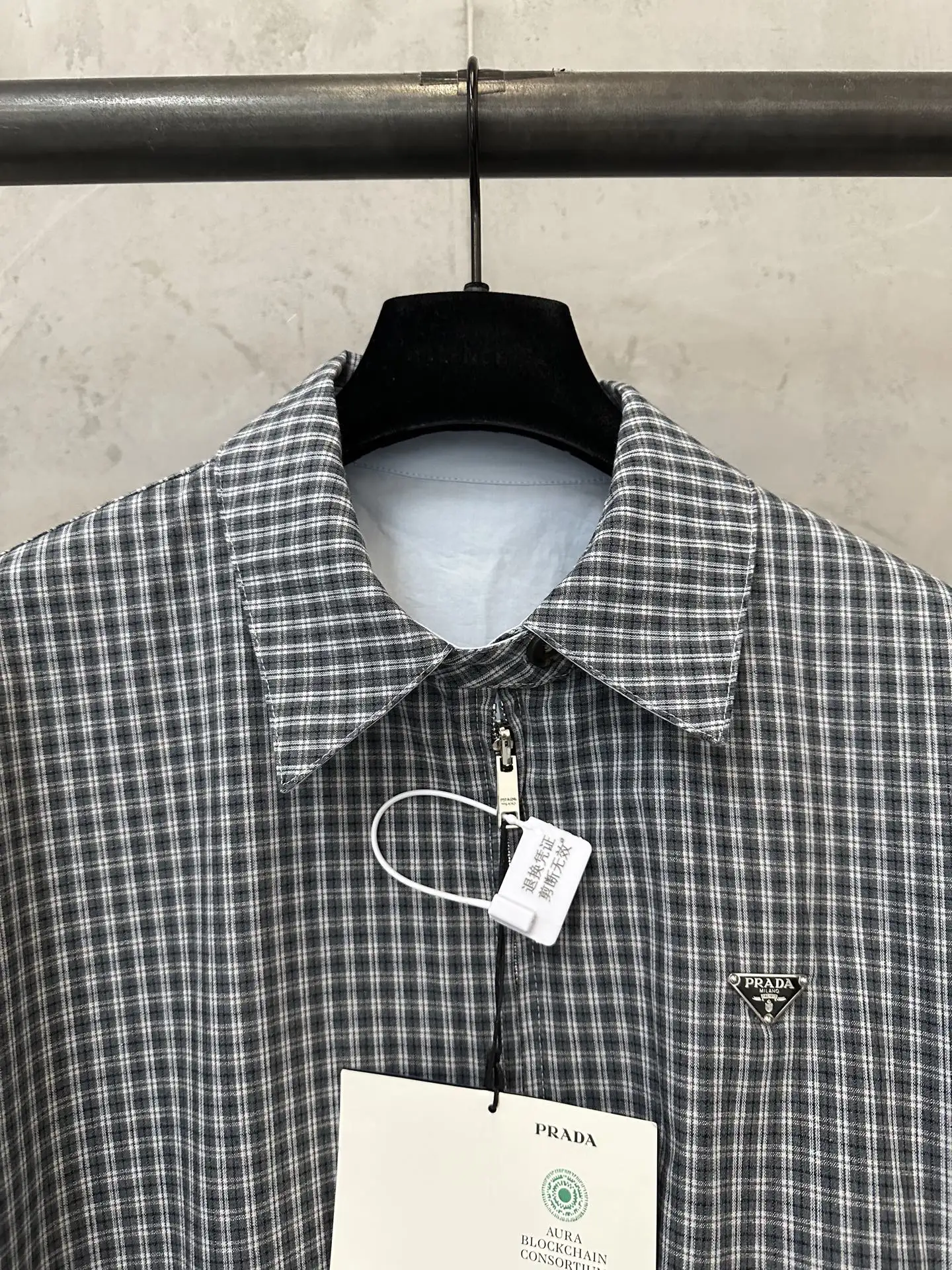 Reversible Plaid Zip-Up Blouson Jacket D36021776 — view 7