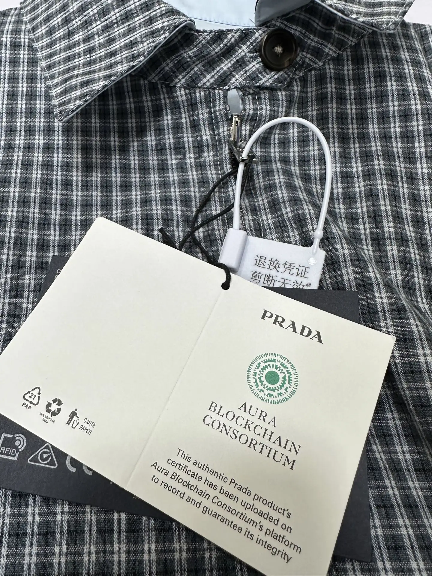 Reversible Plaid Zip-Up Blouson Jacket D36021776 — view 12
