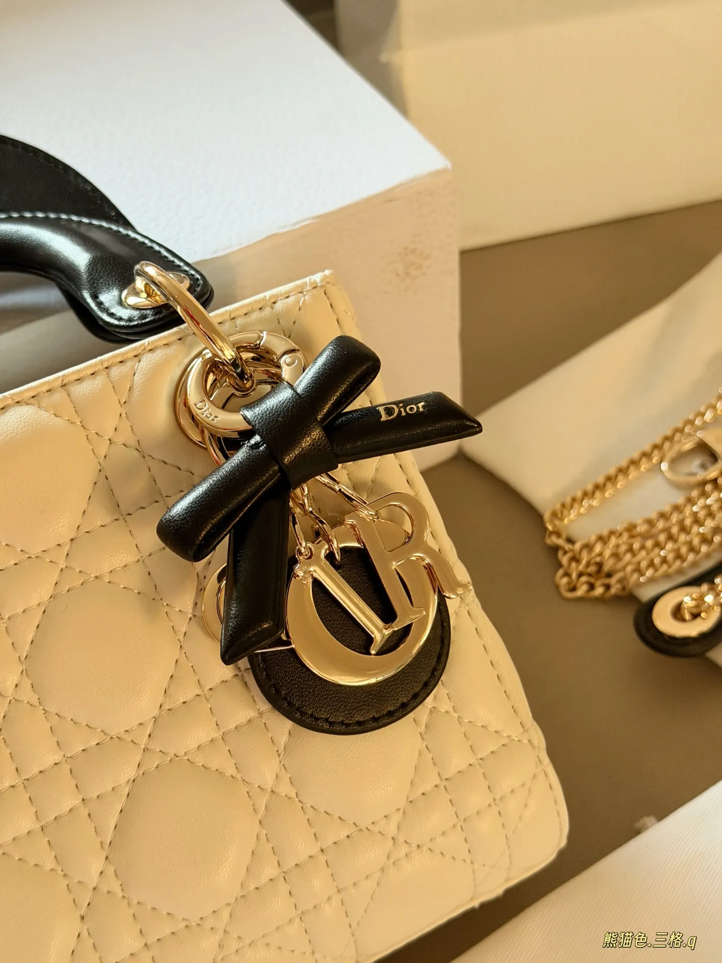 Lady Dior Quilted Lambskin Top-Handle Bag D36017909 — view 3