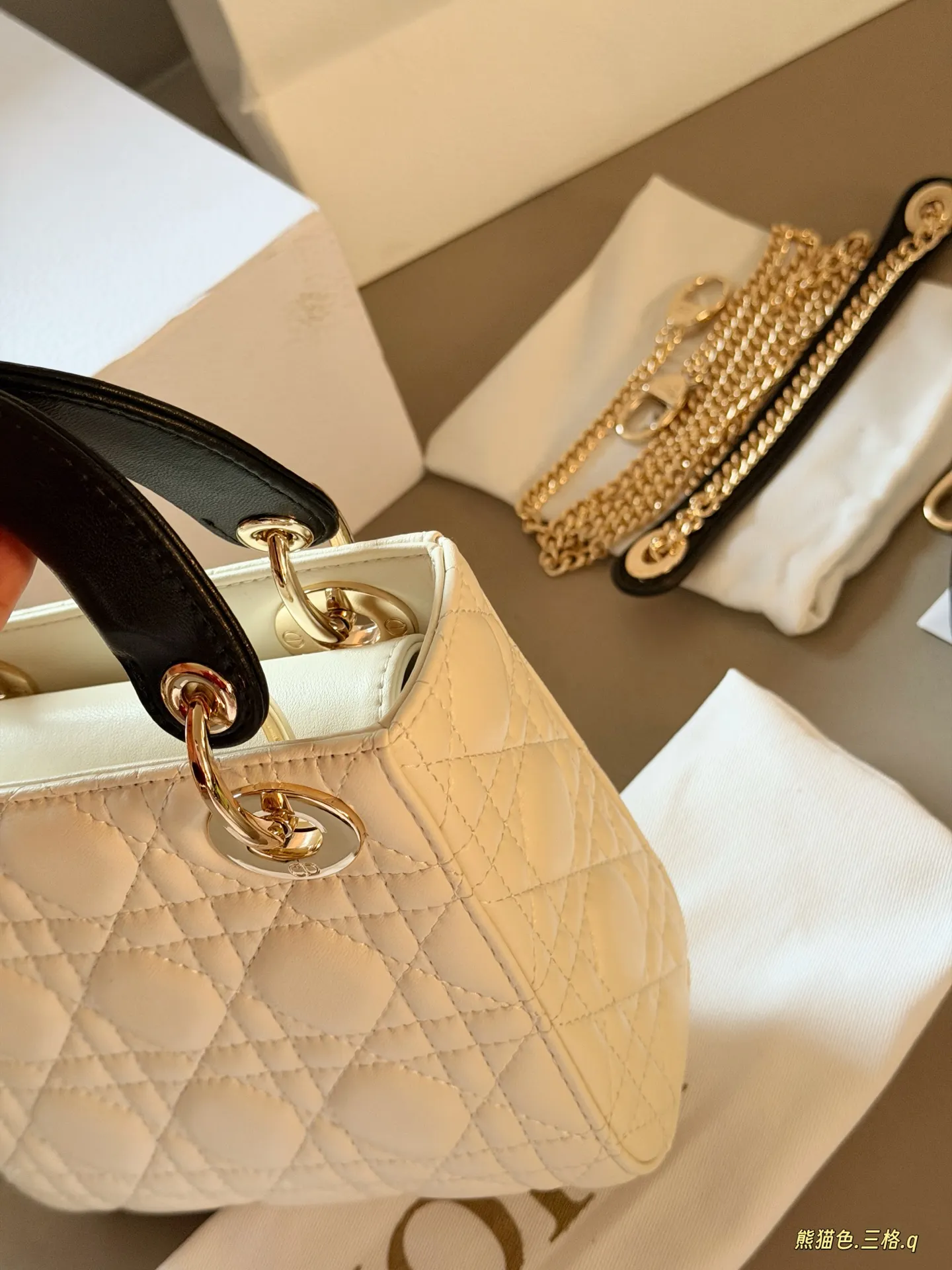 Lady Dior Quilted Lambskin Top-Handle Bag D36017909 — view 4