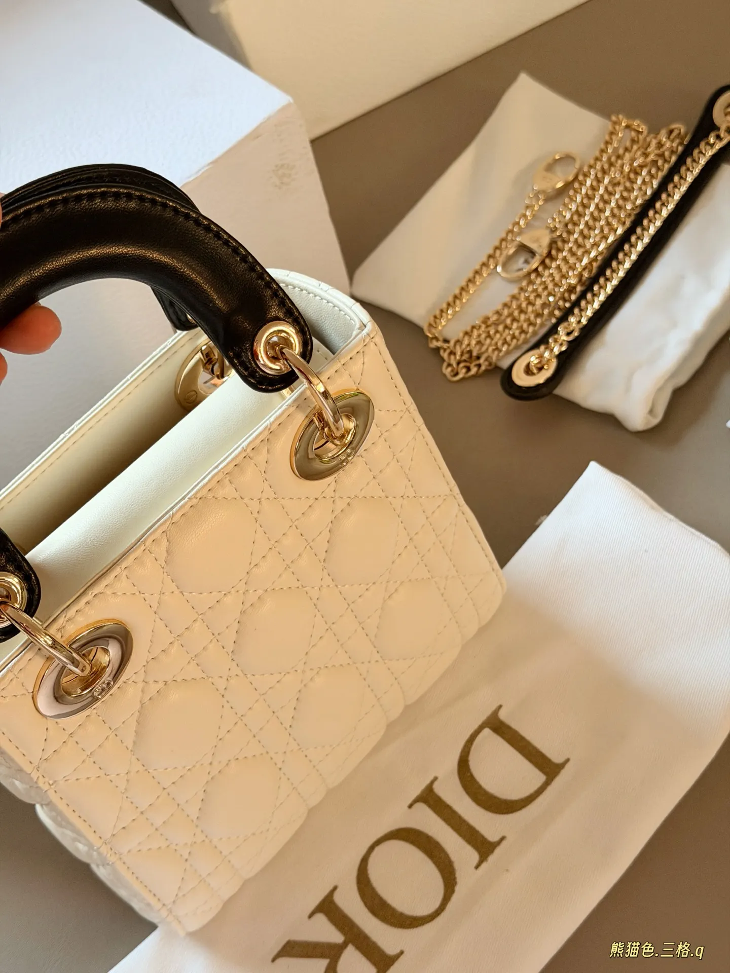 Lady Dior Quilted Lambskin Top-Handle Bag D36017909 — view 5