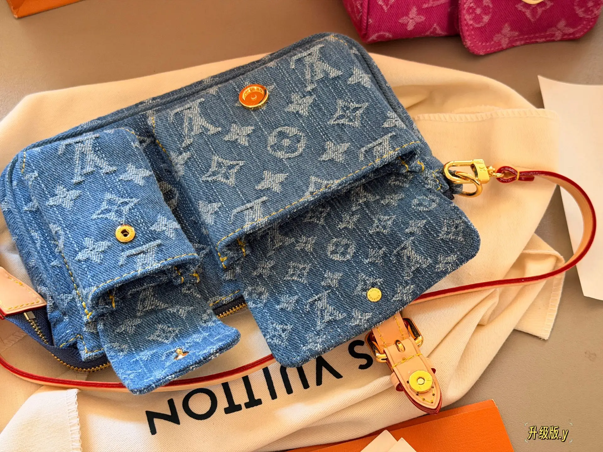 Monogram Denim Shoulder Bag D36518314 — view 8
