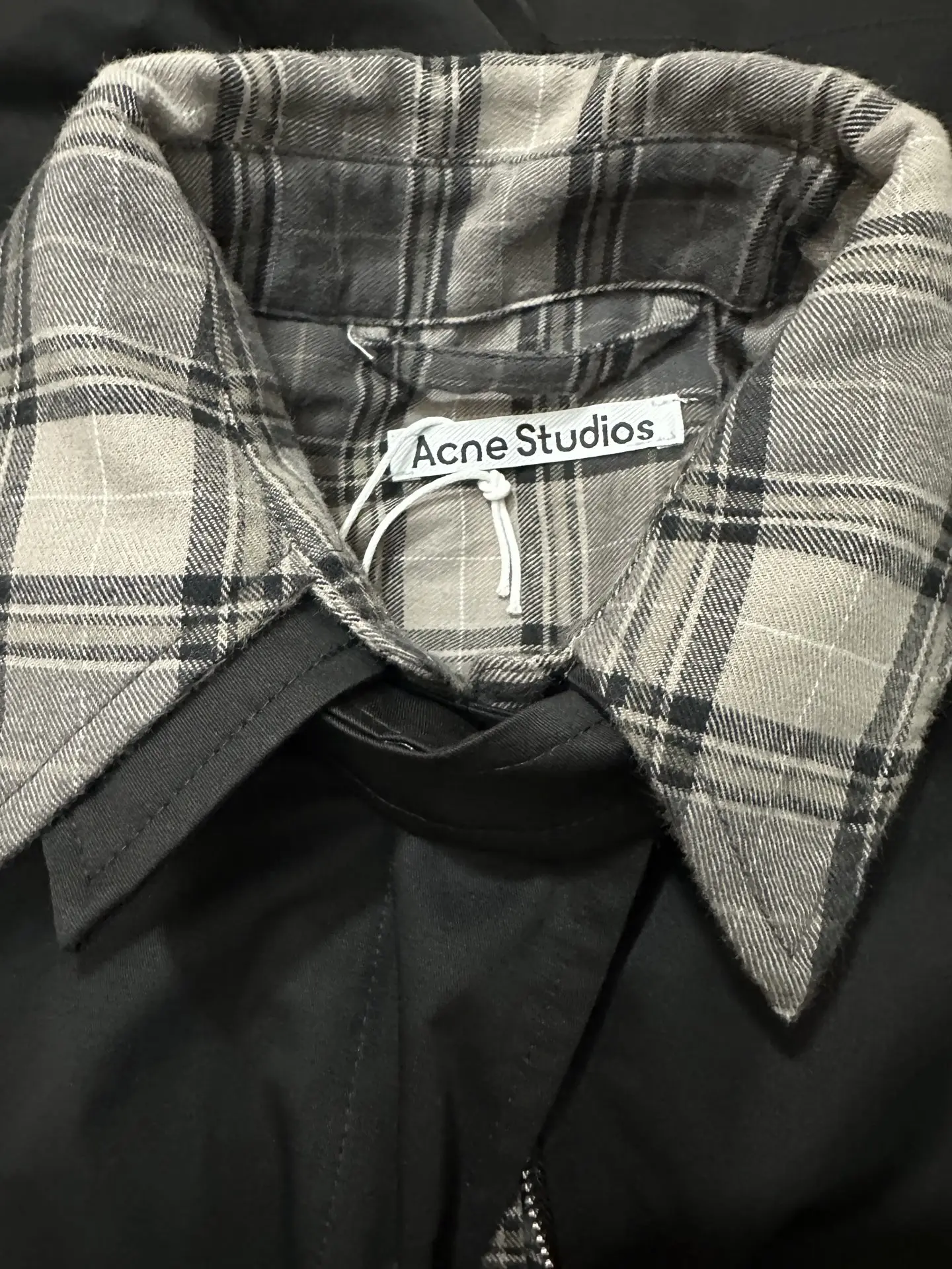 Layered-Effect Cropped Jacket with Plaid Trim D37023540 — view 6