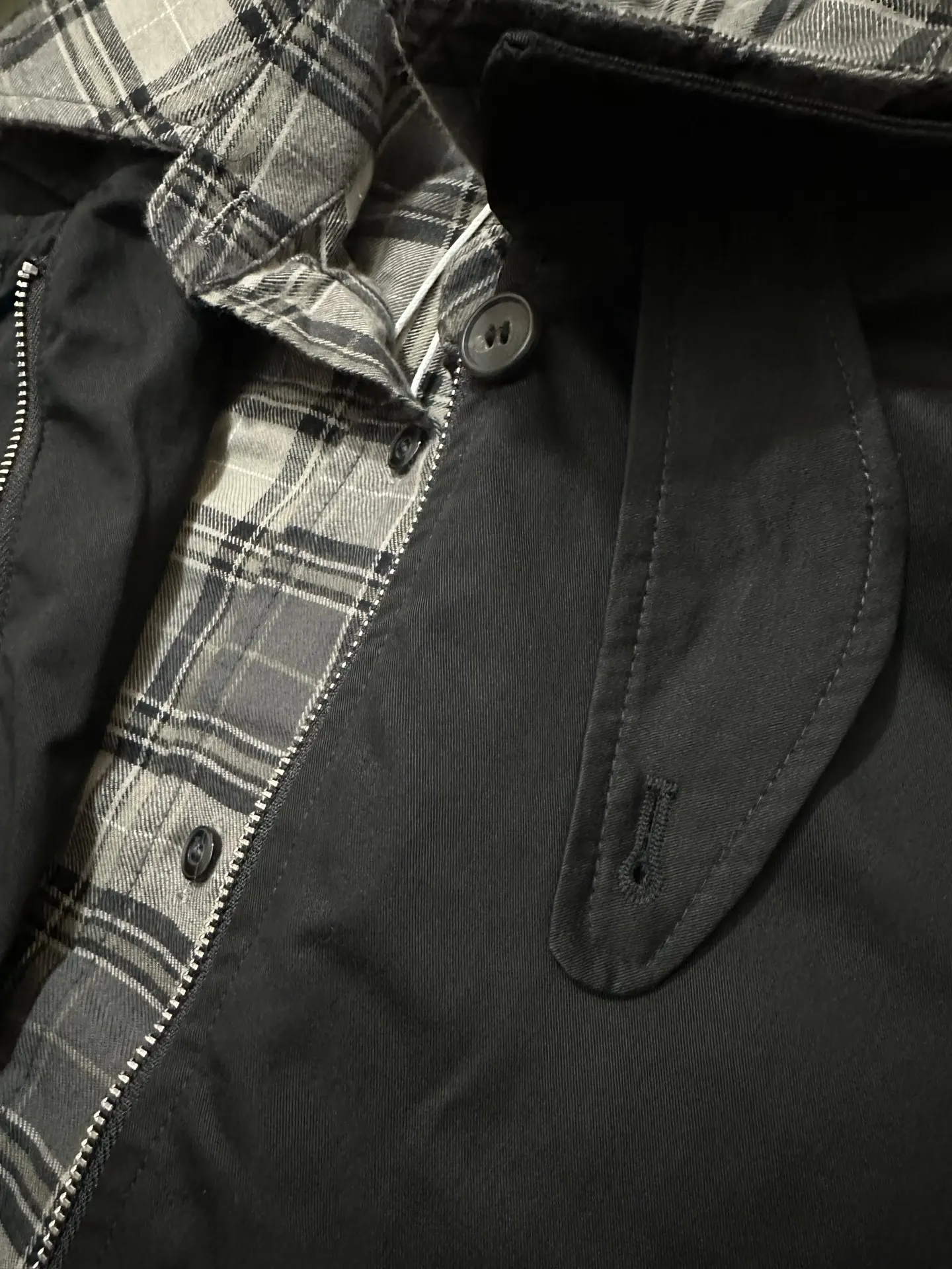 Layered-Effect Cropped Jacket with Plaid Trim D37023540 — view 8