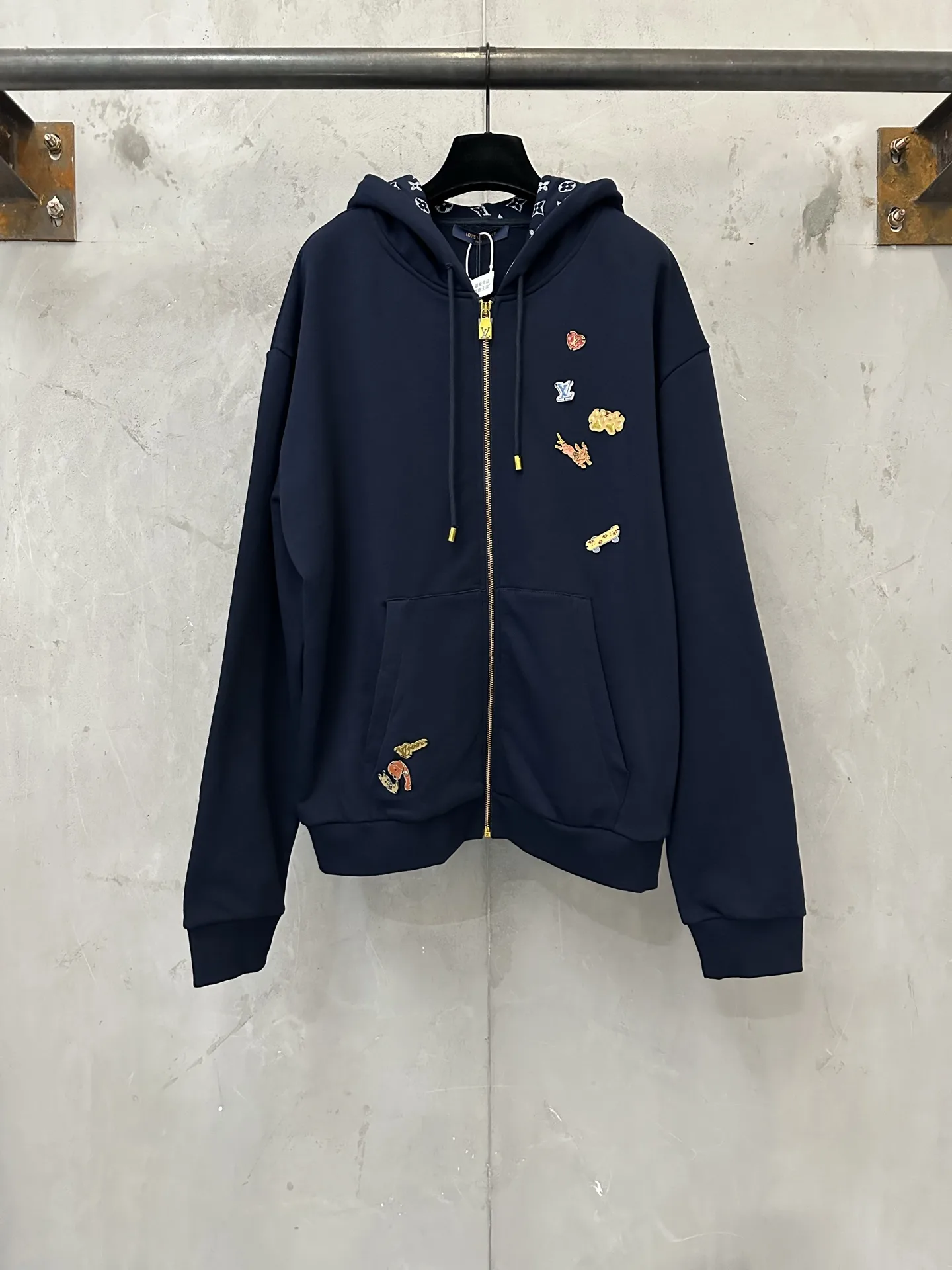 Logo Jacquard Zip-Up Hoodie D37024448