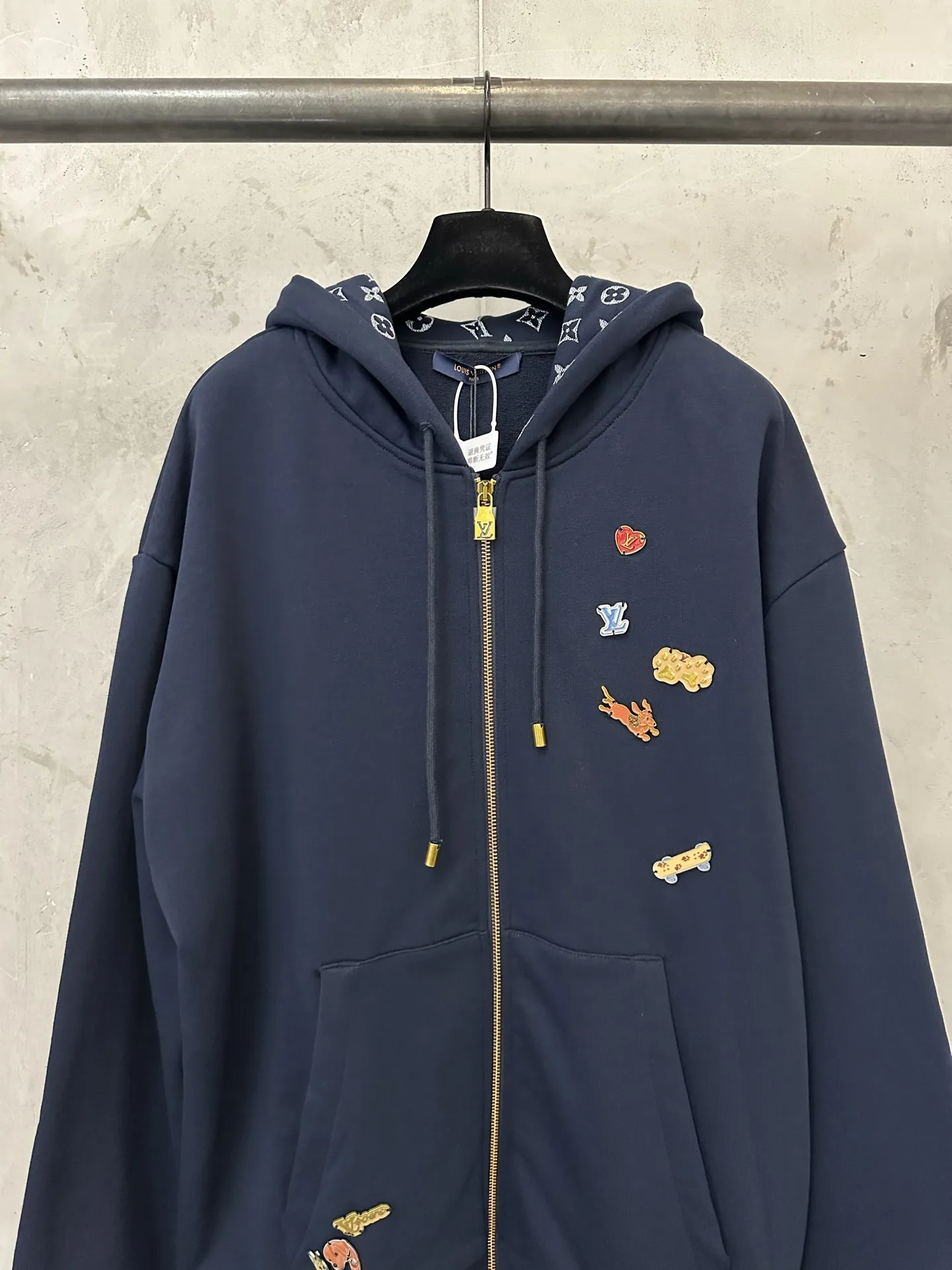 Logo Jacquard Zip-Up Hoodie D37024448 — view 3