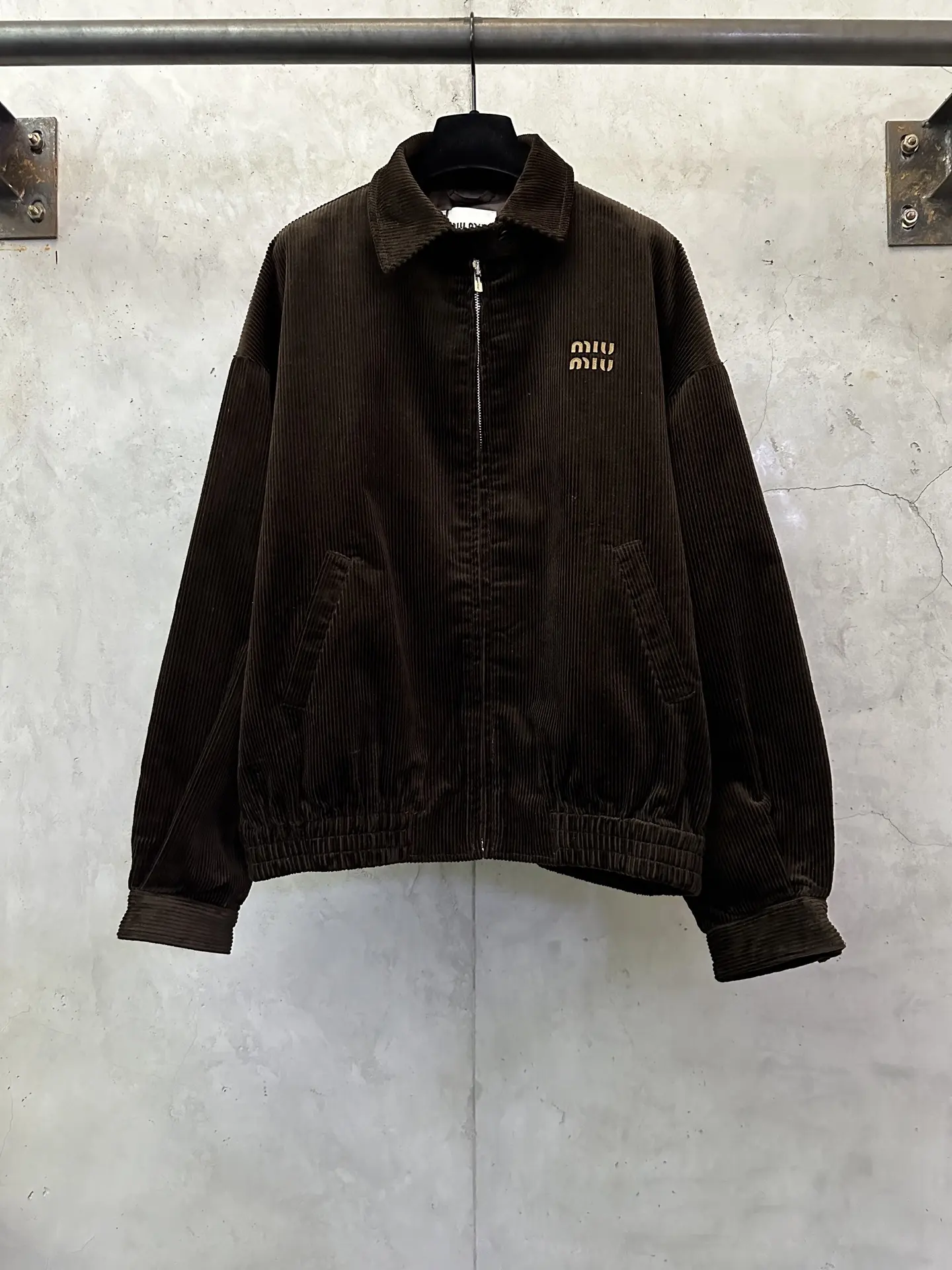Logo-Embroidered Corduroy Harrington Jacket D37018978