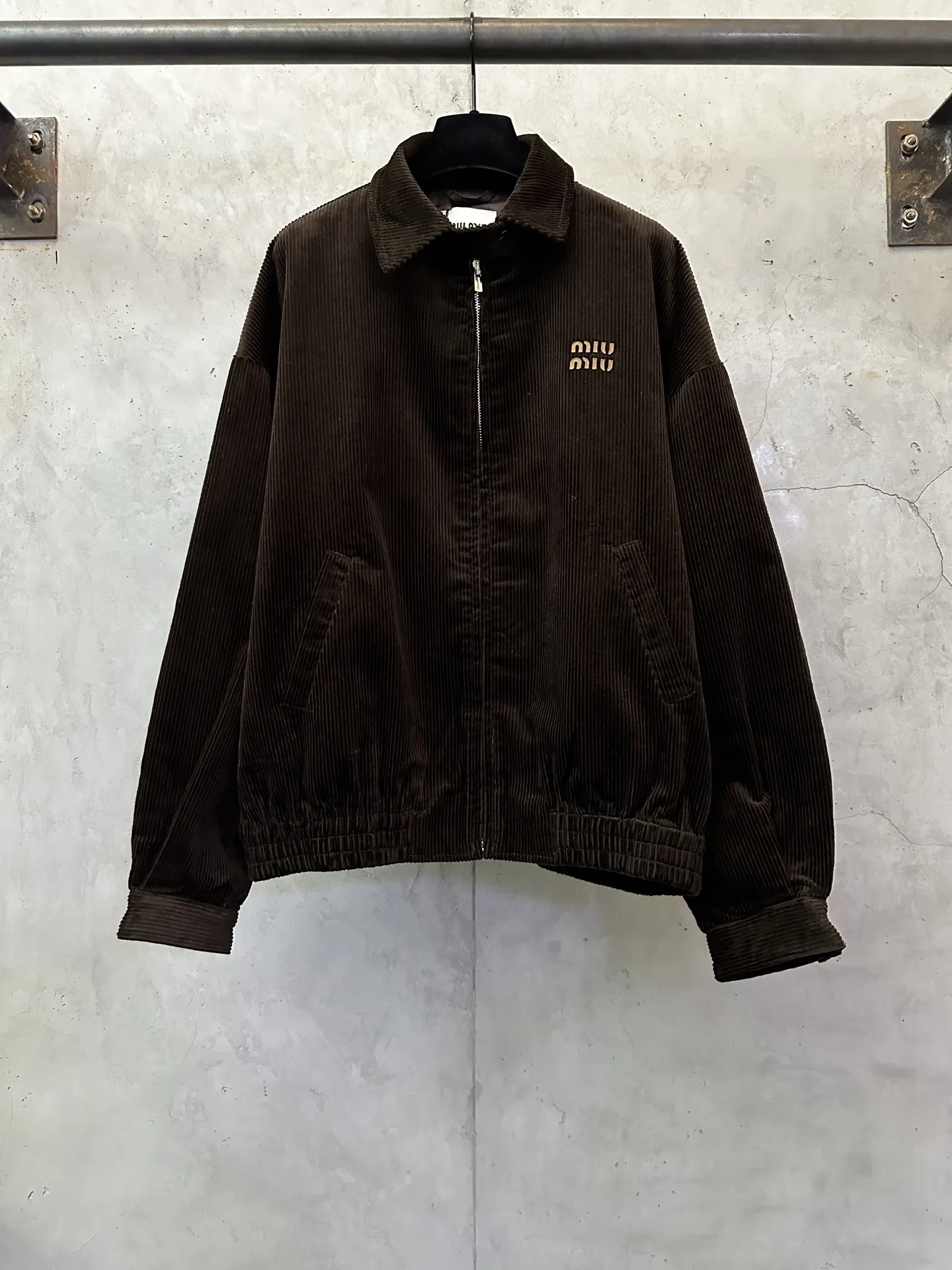 Logo-Embroidered Corduroy Harrington Jacket D37018978