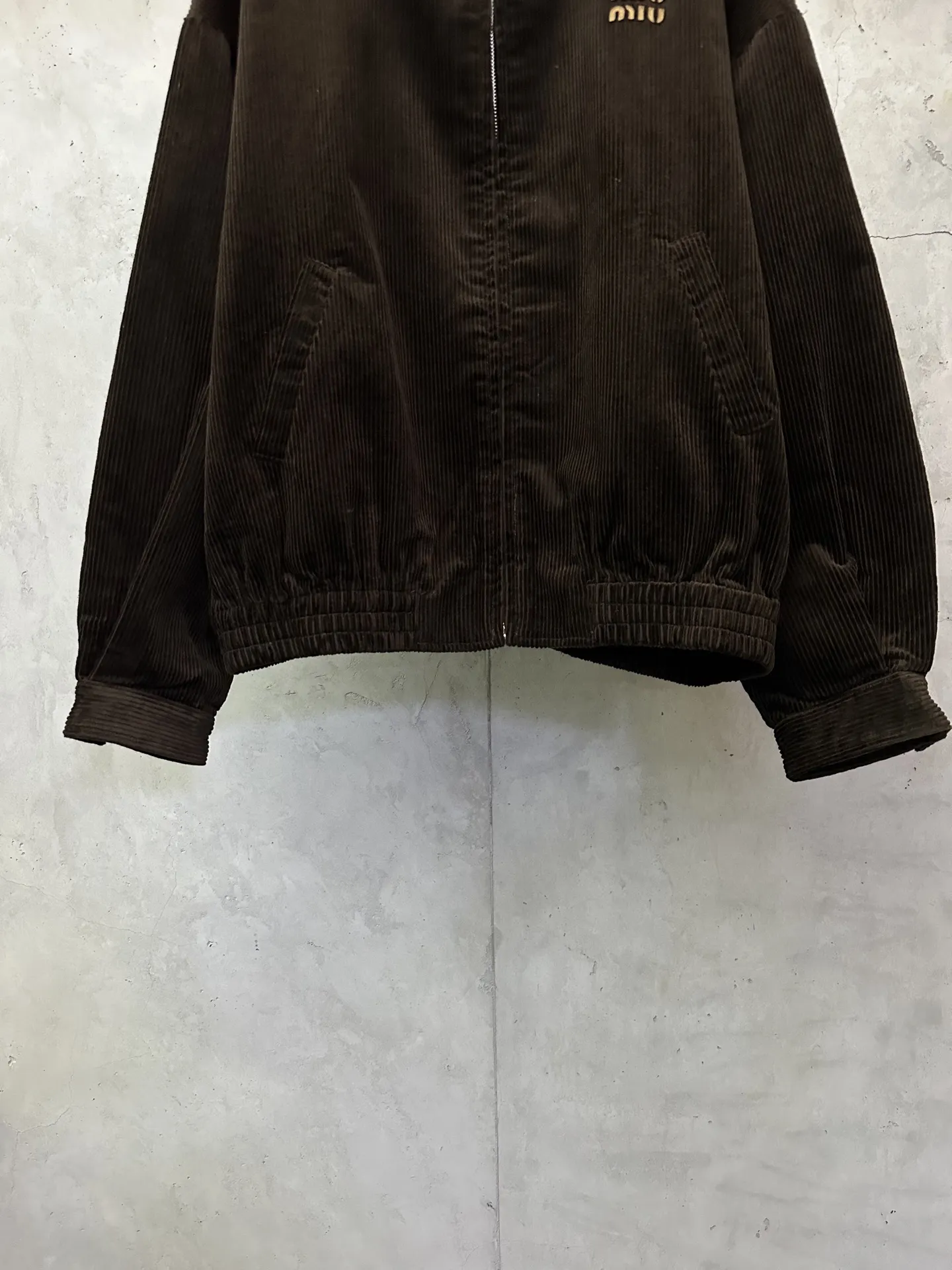 Logo-Embroidered Corduroy Harrington Jacket D37018978 — view 4