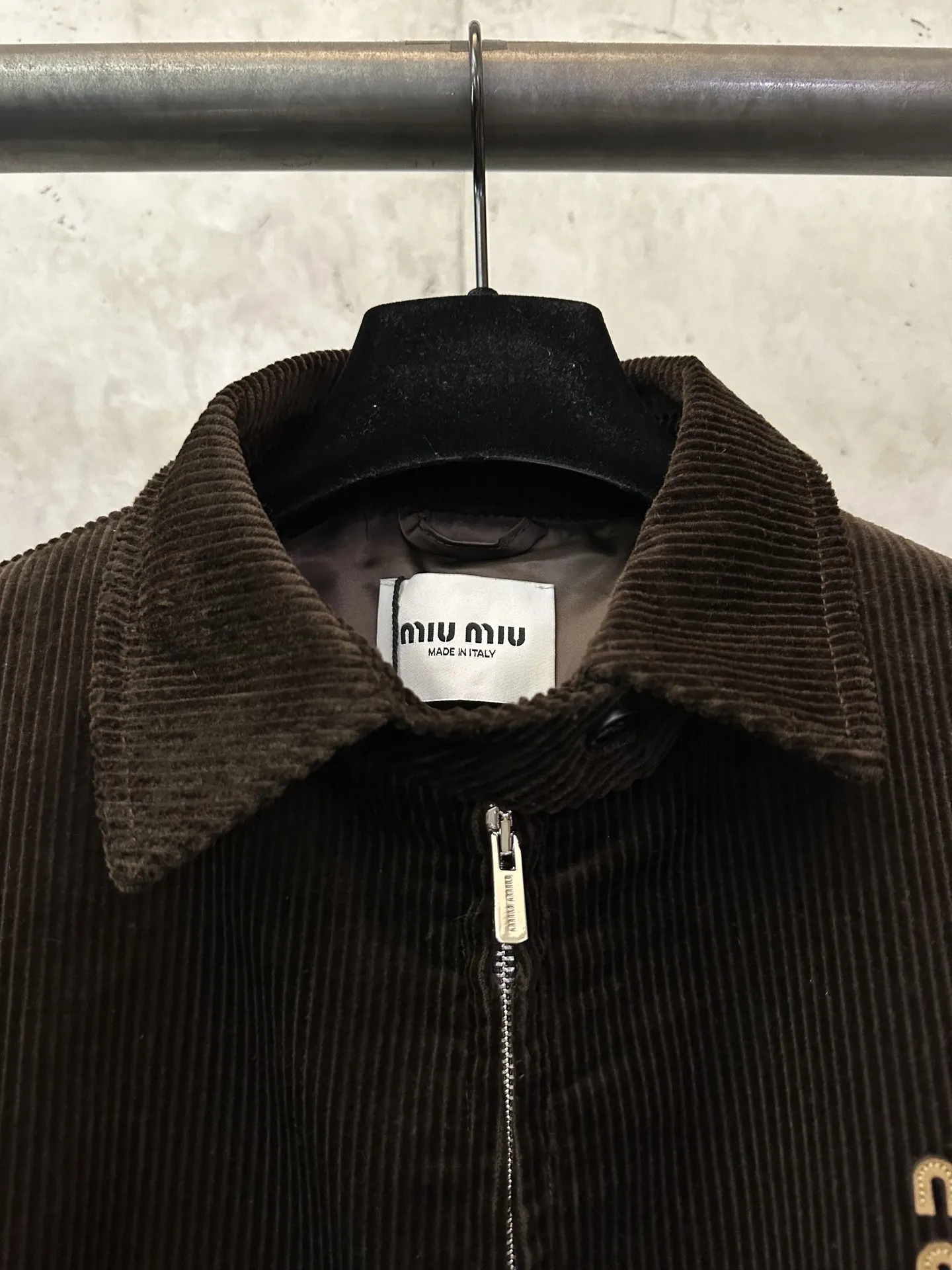 Logo-Embroidered Corduroy Harrington Jacket D37018978 — view 7