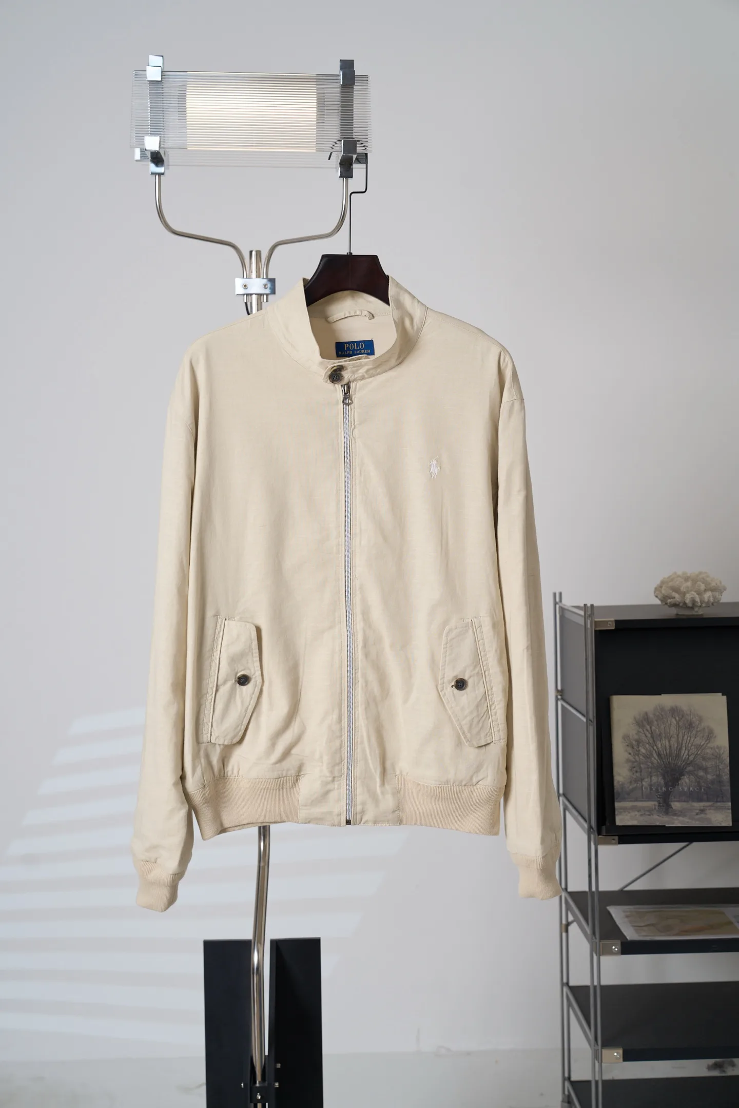 Polo Pony Embroidered Linen Harrington Jacket D37020417